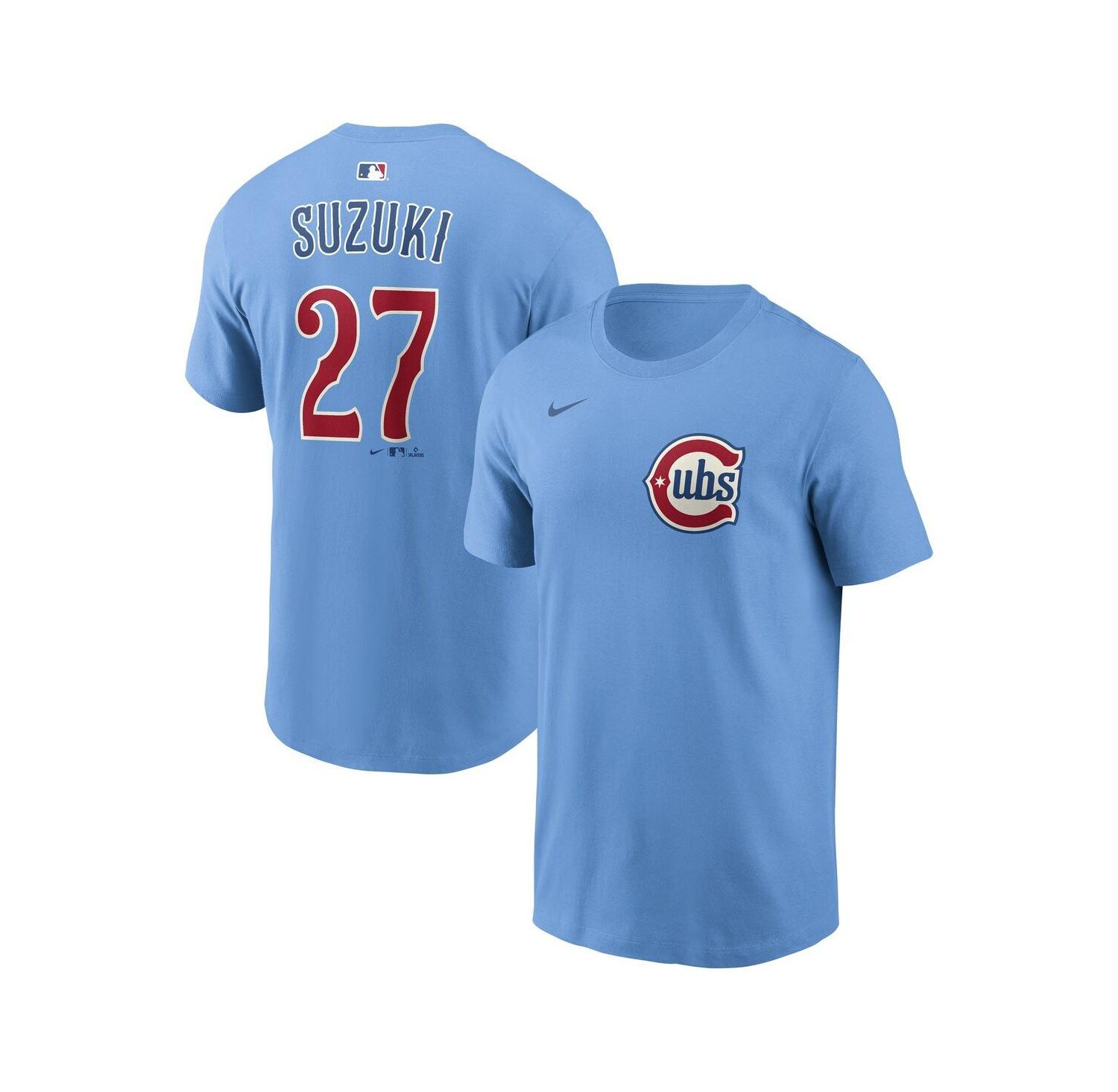 Men's Seiya Suzuki Light Blue Chicago Cubs Name & Number T-Shirt