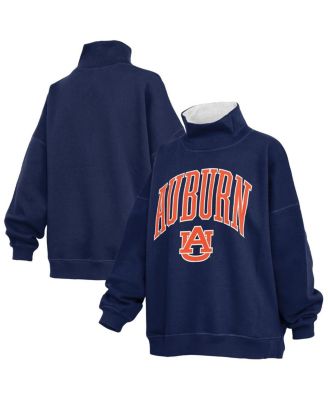 Women's Navy Auburn Tigers Oversized Mock Neck Sweatshirt