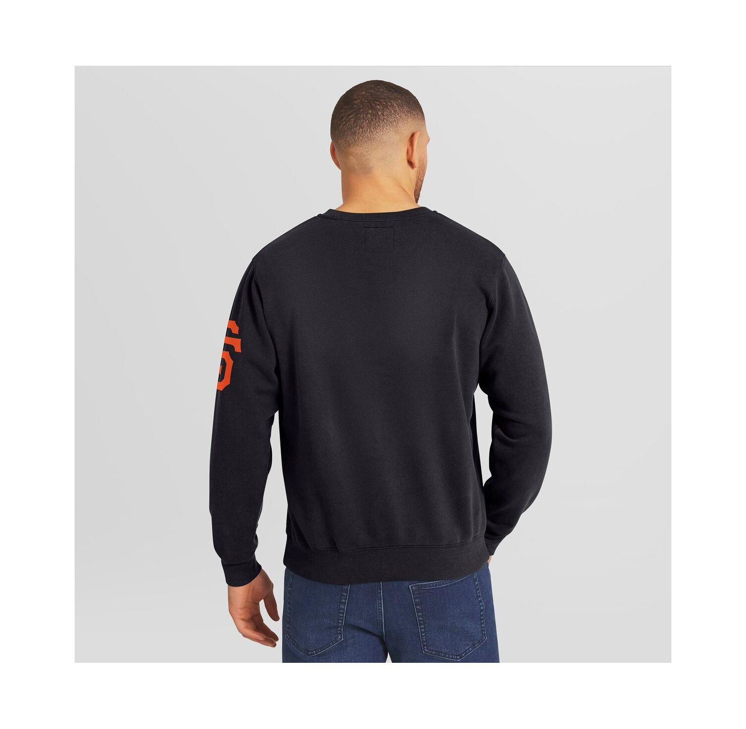 Darius Rucker Collection by Men's Black San Francisco Giants Washed Crew Neck Pullover Sweatshirt