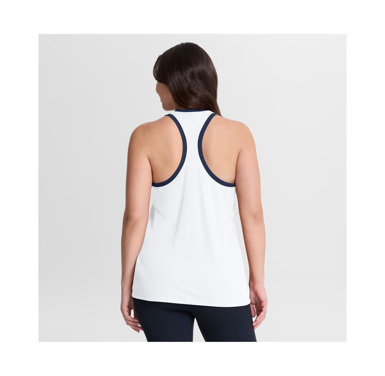 Women's White New York Yankees Tri-Blend Dri-FIT Racerback Tank Top