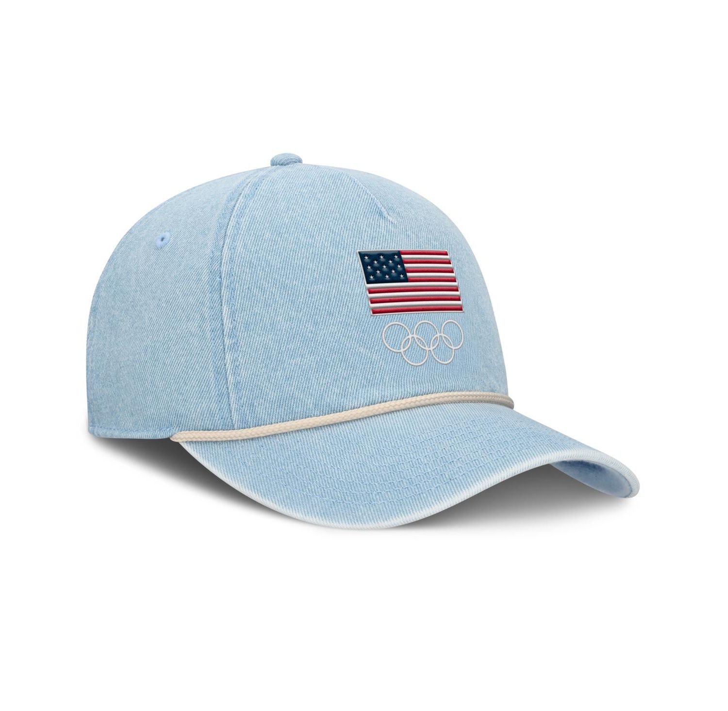 Women's Light Blue Team USA Denim Rope Adjustable Hat