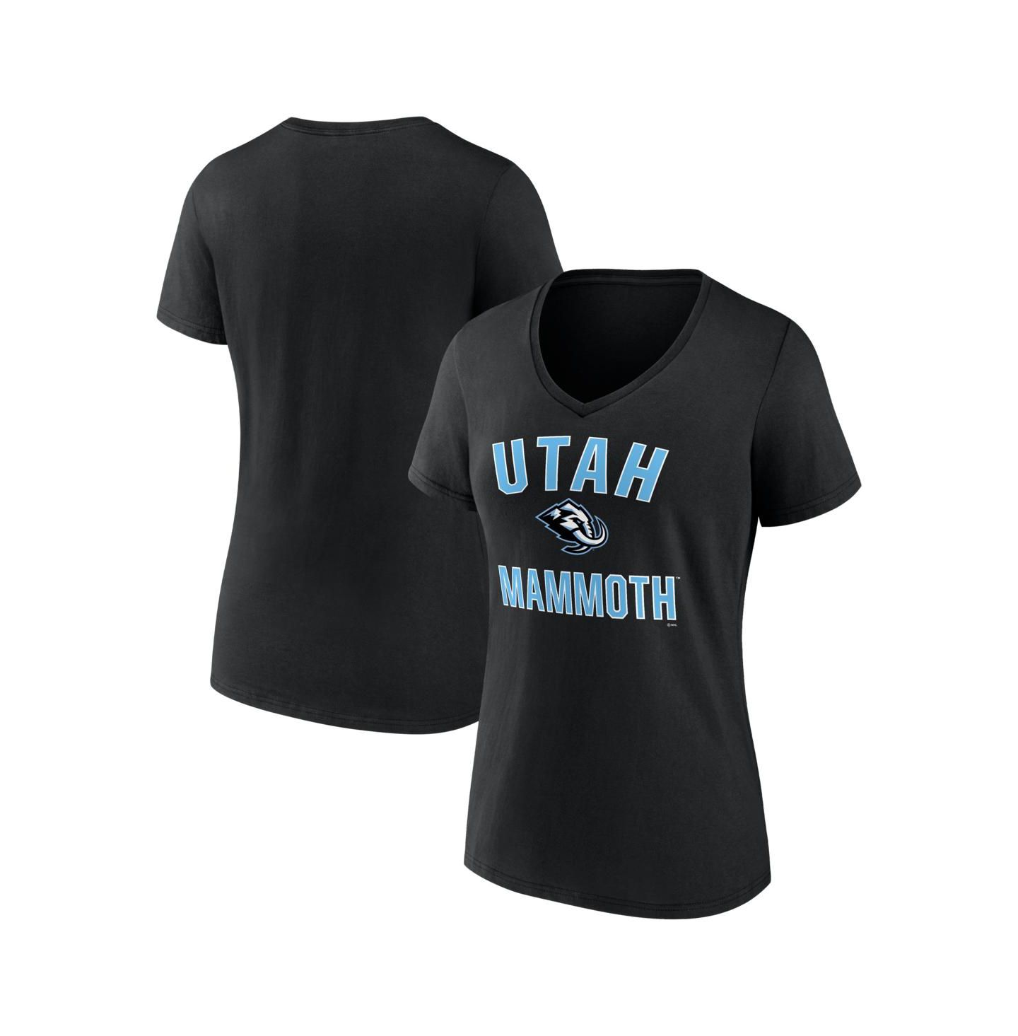 Женская футболка Logo Athletic Black Utah Mammoth Arch Victory V-Neck — фото 1