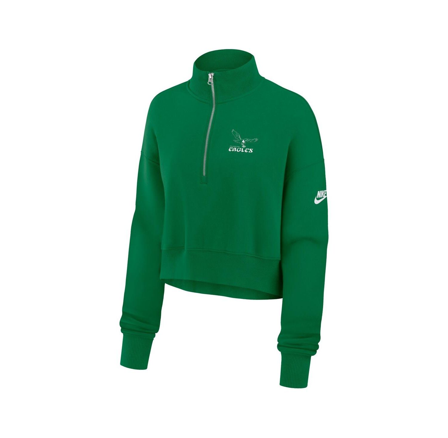 Women's Kelly Green Philadelphia Eagles Phoenix Fleece Quarter-Zip Sweatshirt