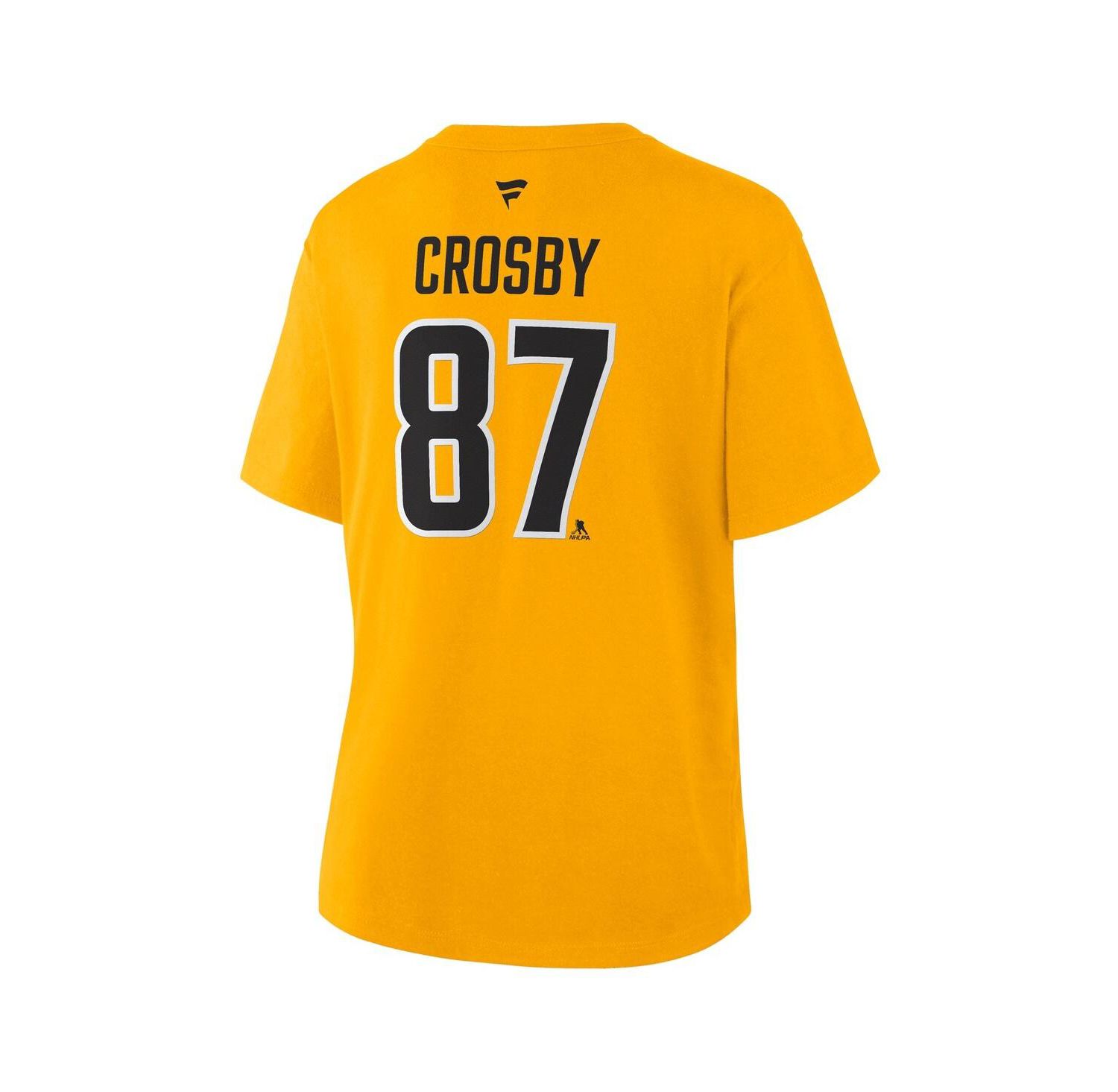 Women's Sidney Crosby Gold Pittsburgh Penguins Authentic Stack Name & Number T-Shirt