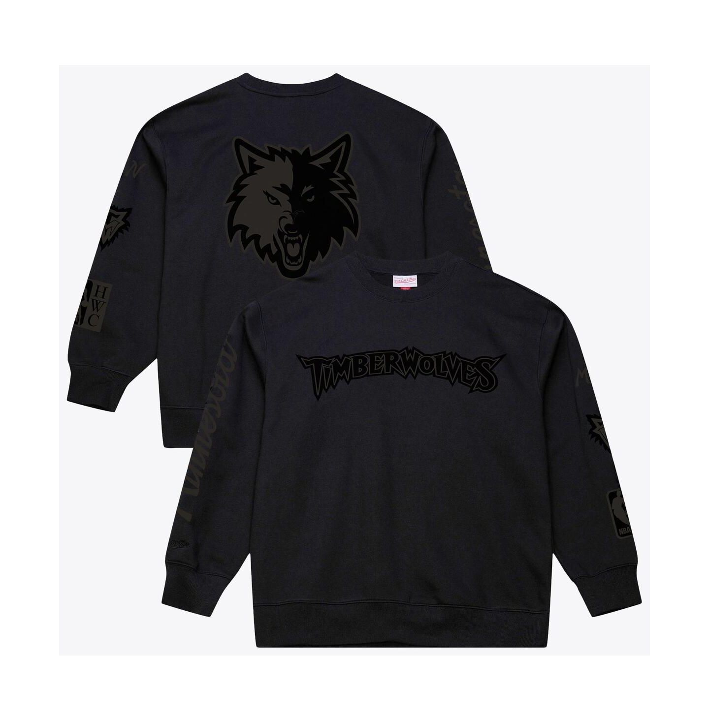Мужская толстовка Mitchell & Ness Black Minnesota Timberwolves Phantom Fleece — фото 1