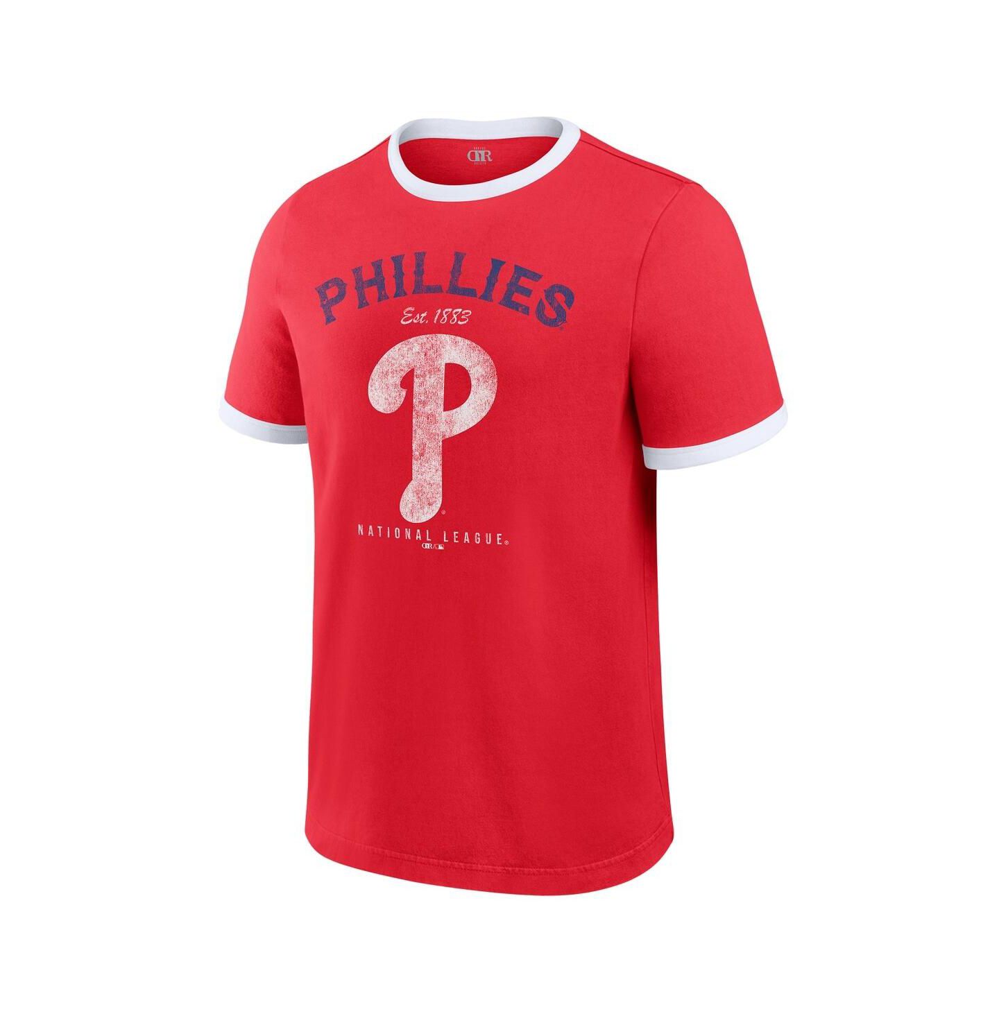 Мужская футболка Fanatics Darius Rucker Collection by Red Philadelphia Phillies Washed Ringer — фото 2