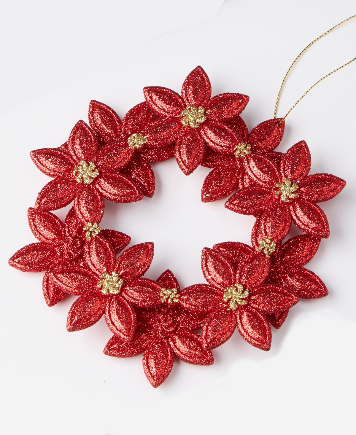 Holiday Lane Christmas Glitters Poinsettia Ornament, Macy's Exclusive