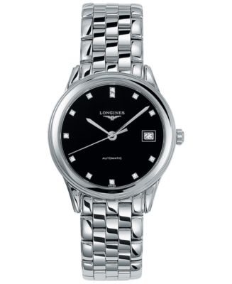 Longines Men s Swiss Automatic Flagship Diamond Accent Stainless