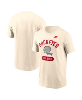 Men's Natural Ohio State Buckeyes Legacy Arch Helmet T-Shirt