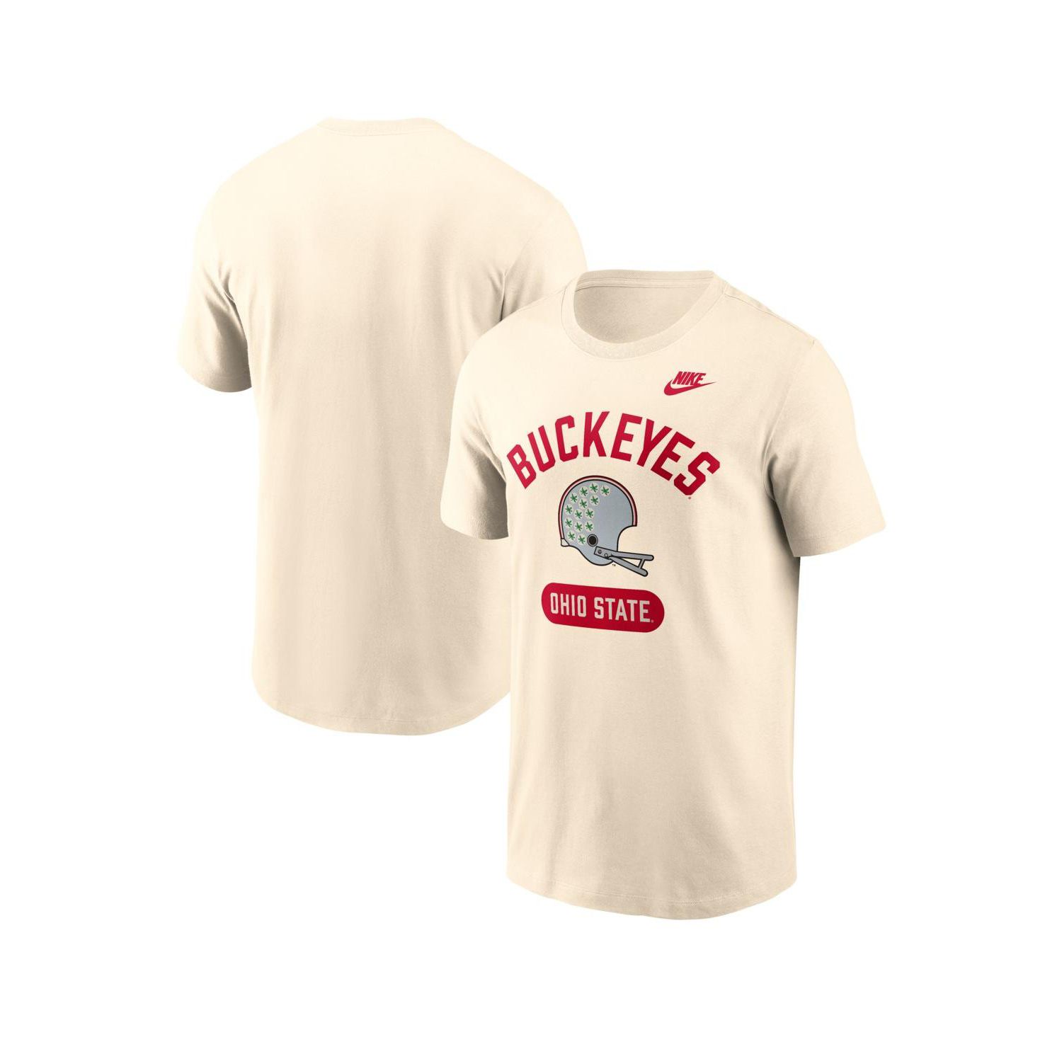 Men's Natural Ohio State Buckeyes Legacy Arch Helmet T-Shirt