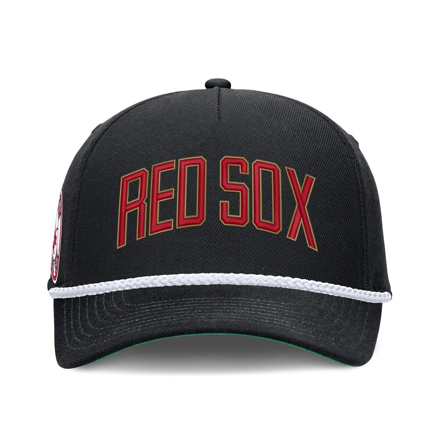 Мужская кепка Nike Black Boston Red Sox Cooperstown Collection Rise Adjustable Hat — фото 2