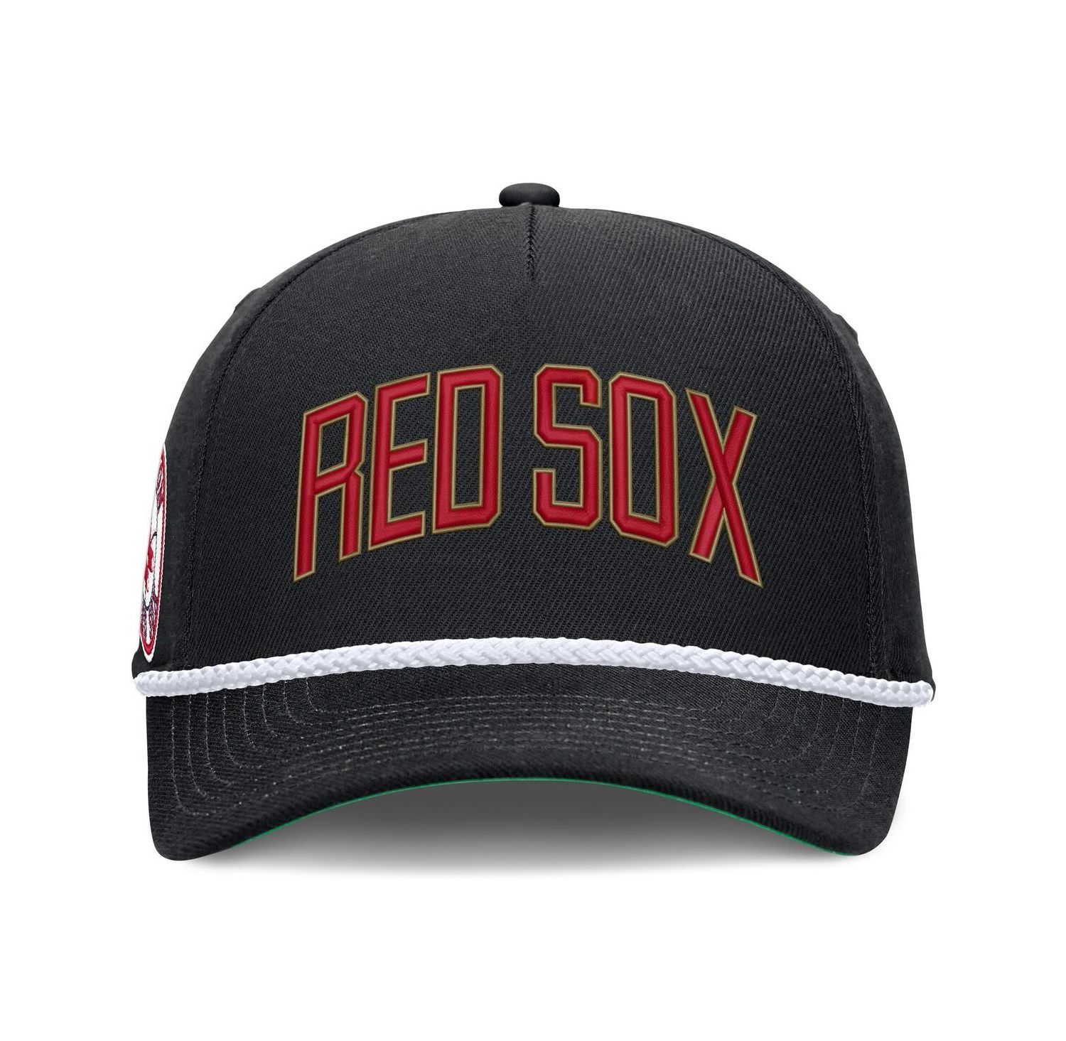 Men's Black Boston Red Sox Cooperstown Collection Rise Adjustable Hat