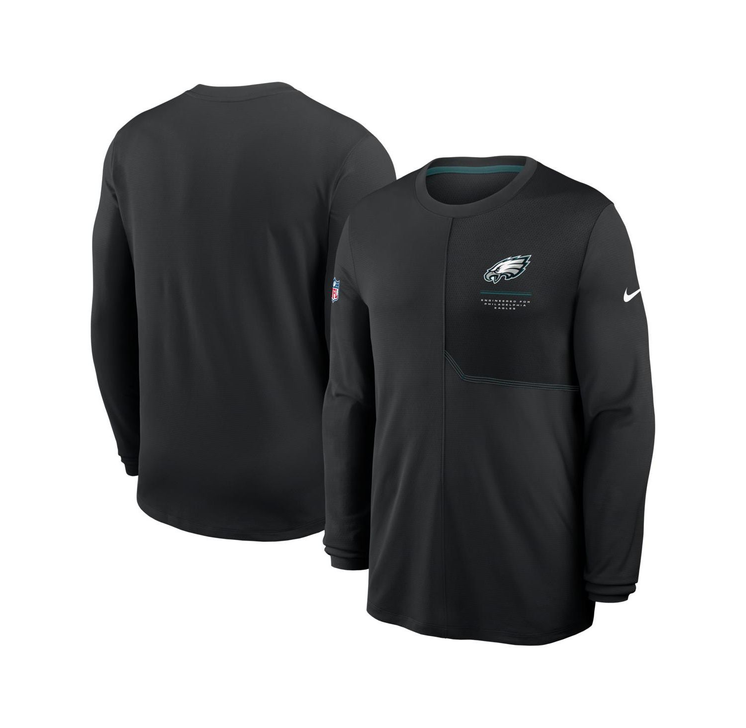 Men's Black Philadelphia Eagles Sideline Coaches UV Dri-FIT Long Sleeve T-Shirt