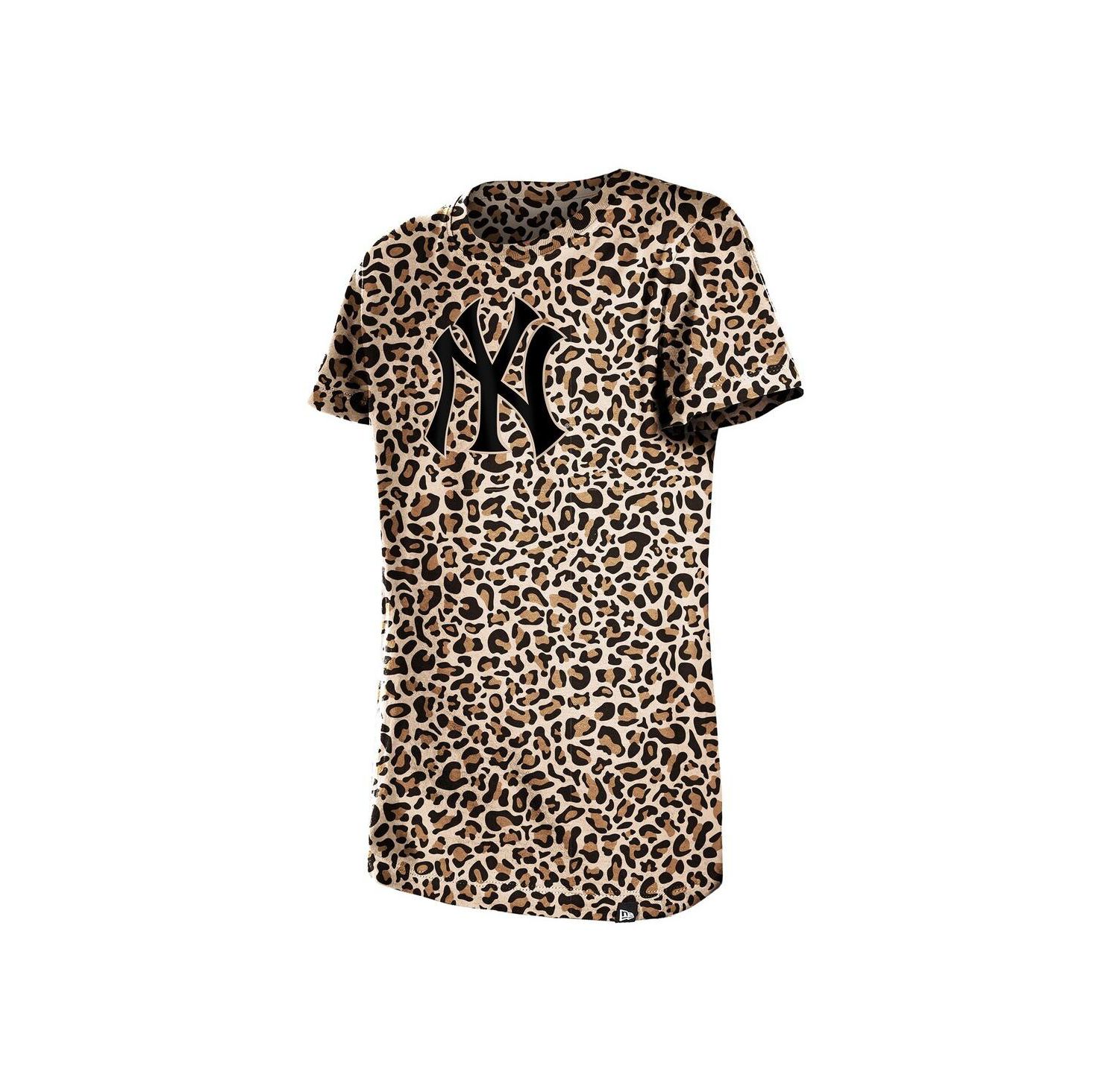 Big Girls Brown New York Yankees Leopard T-Shirt