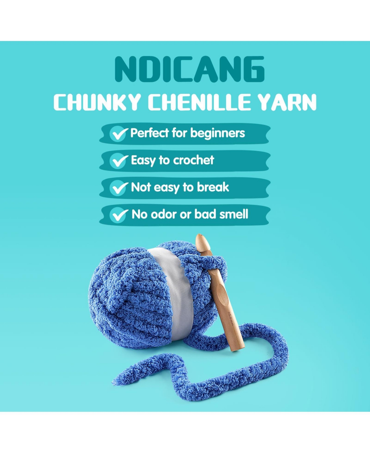 Gnuadz Chunky Chenille Yarn for Hand Knitting Crocheting