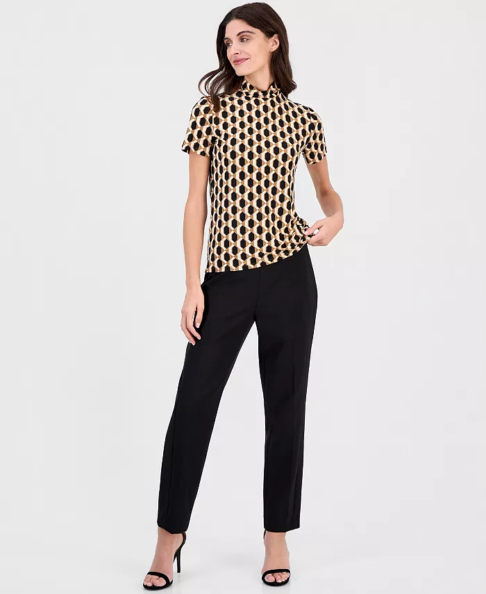 Women's Short-Sleeve Mock-Neck Top - thumbnail 10