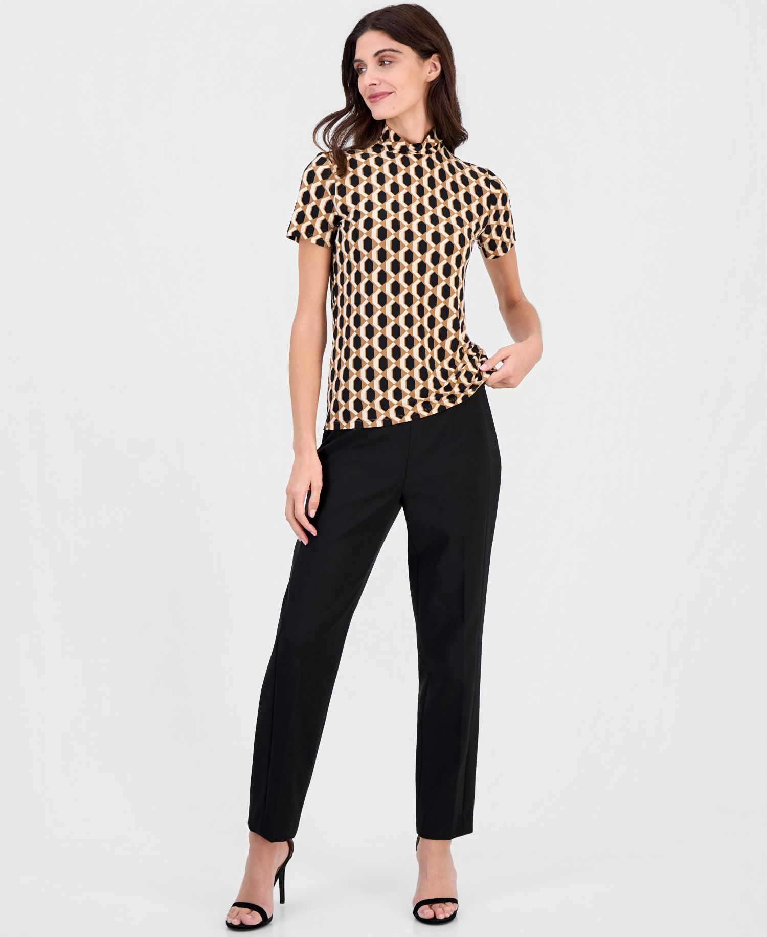 Women's Short-Sleeve Mock-Neck Top
