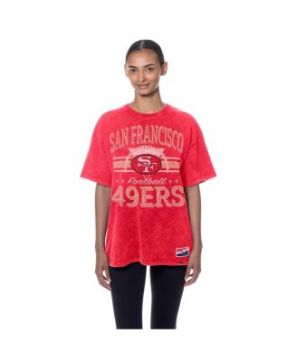 Women's Scarlet San Francisco 49ers Throwback Oversized T-Shirt