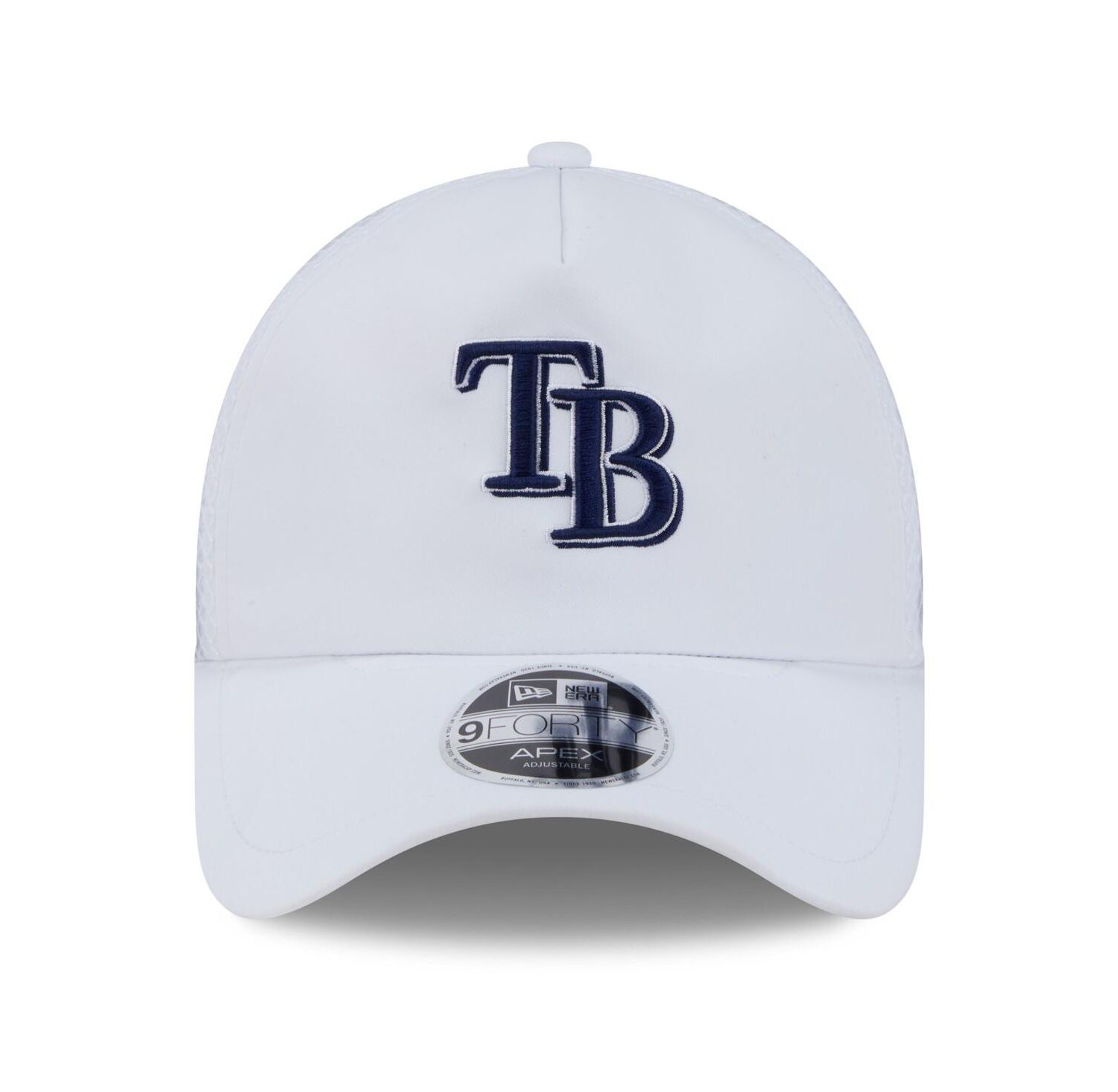 Men's White Tampa Bay Rays 2026 Batting Practice Apex 9FORTY Adjustable Trucker Hat