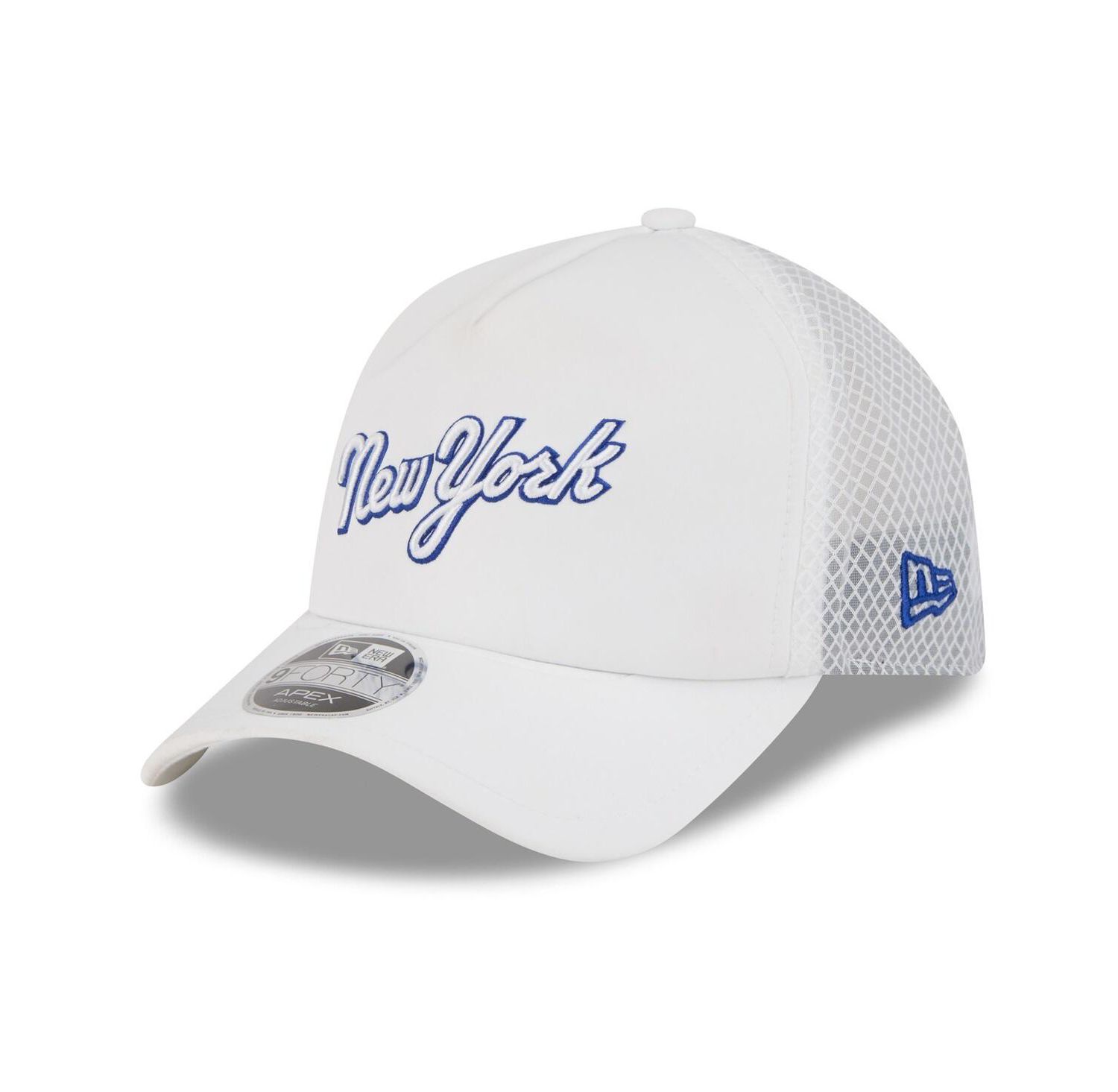 Men's White New York Mets 2026 Batting Practice Apex 9FORTY Adjustable Trucker Hat