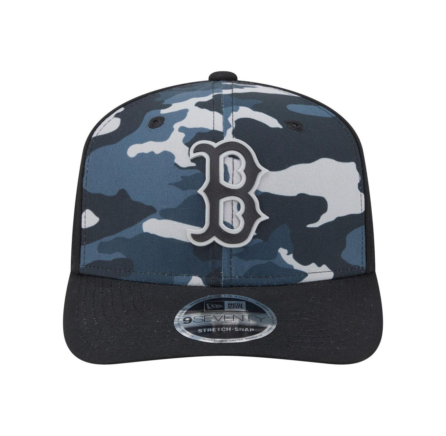 Men's Black Boston Red Sox Tonal Camo 9SEVENTY Stretch-Snap Hat