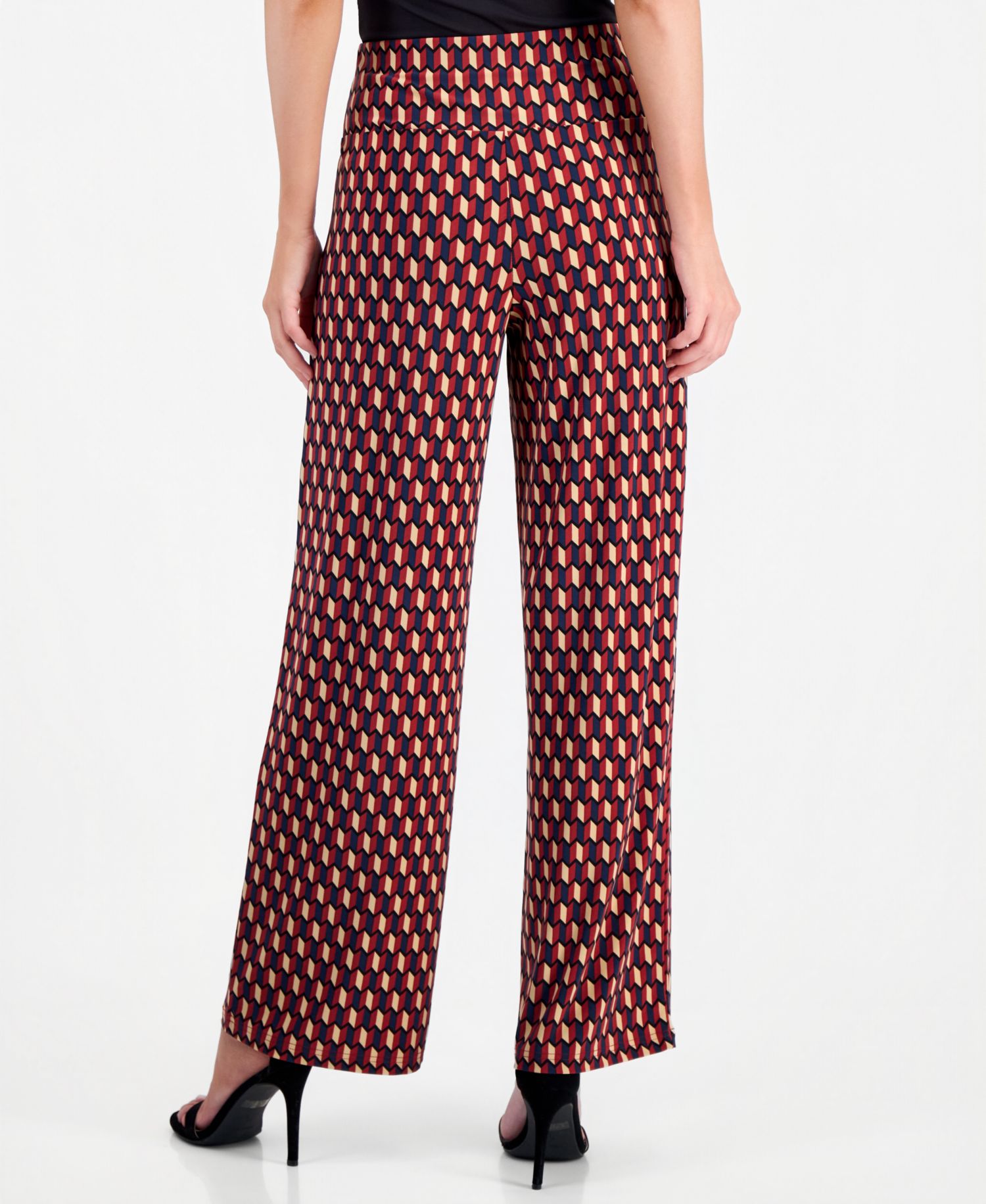 Women's Printed High Rise Pull-On Pants, Regular & Petite