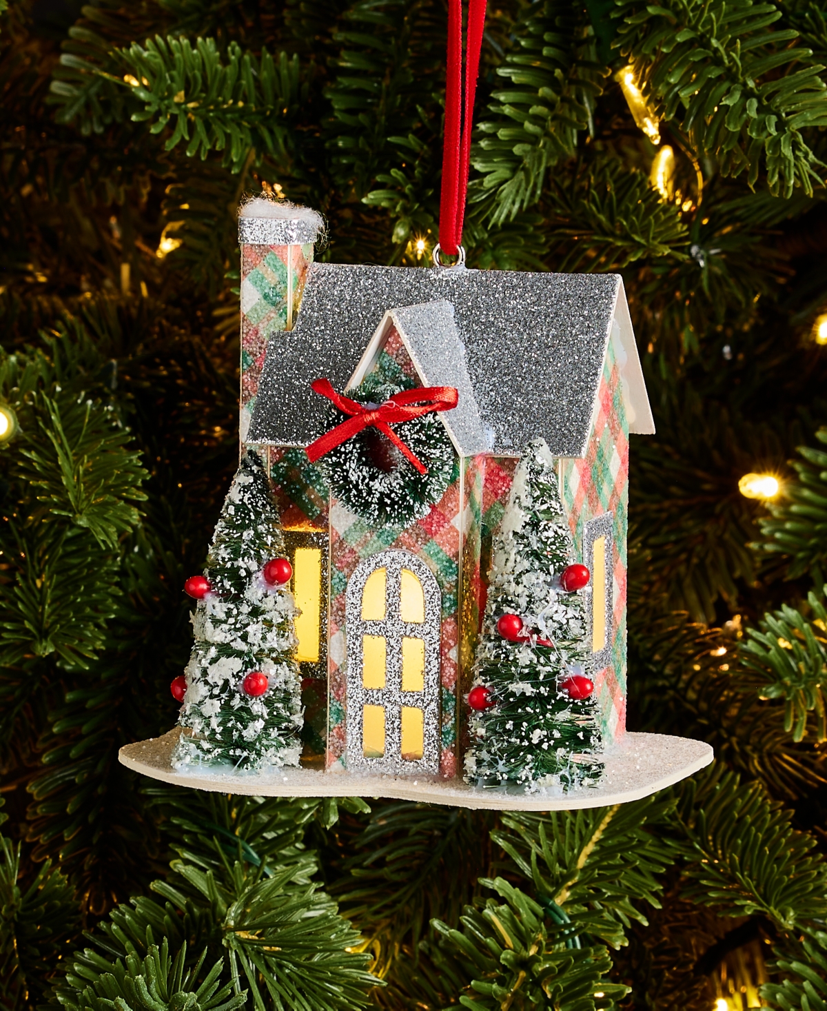 Holiday Lane Cozy Cabin Led Paper House Ornament, Macy's Exclusive