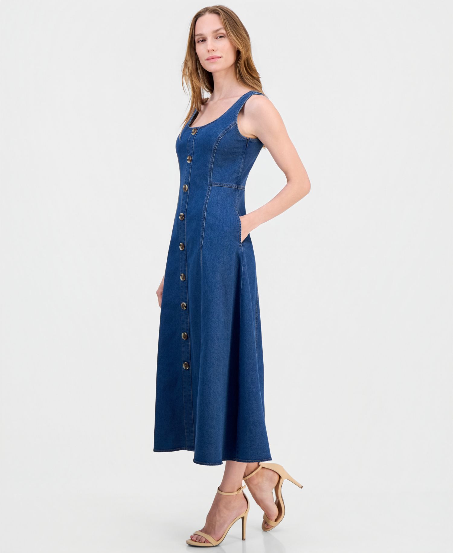 Women's Sleeveless Button-Front Dress