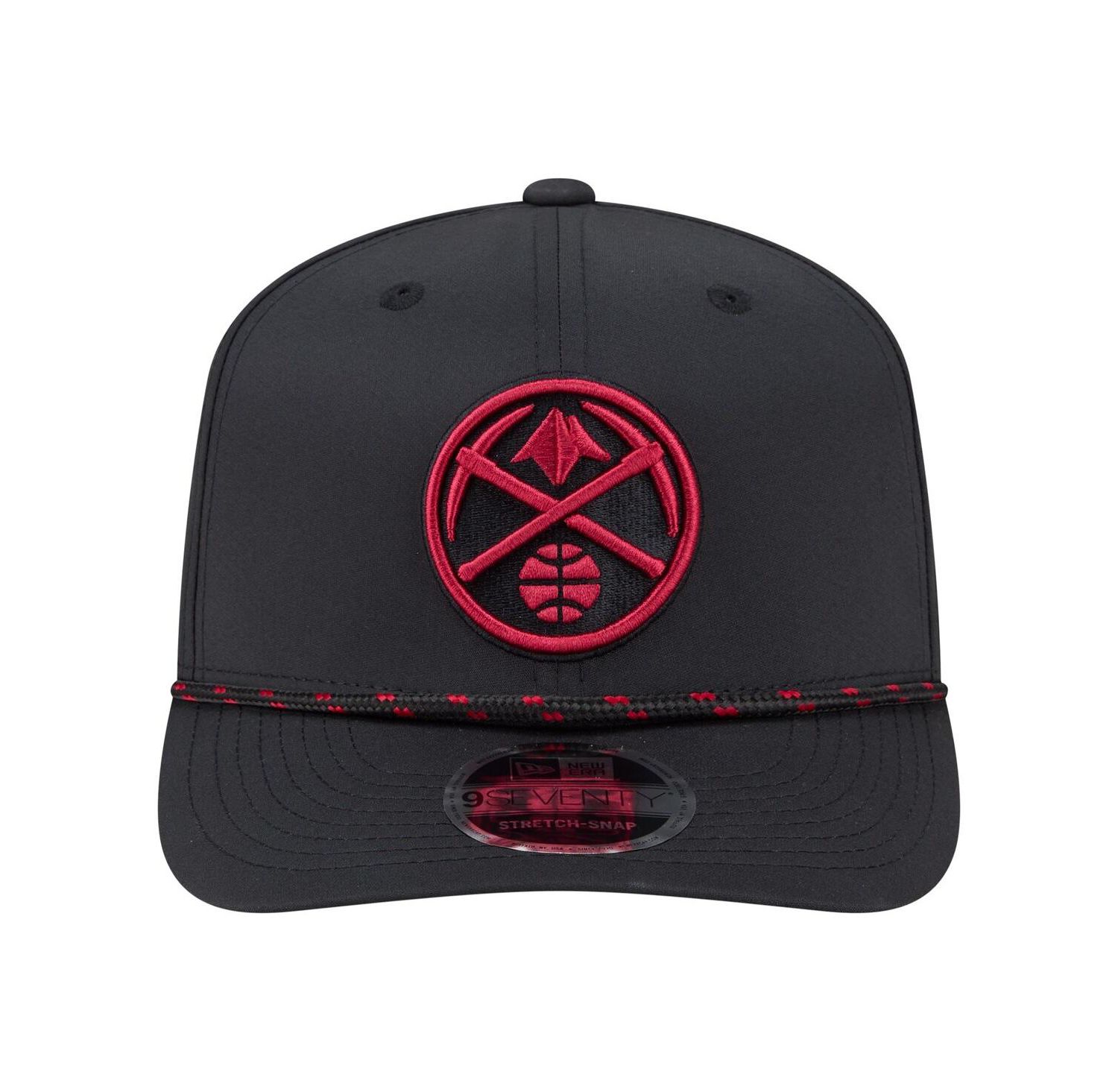 Men's Black Denver Nuggets Sport Rope Vented Stretch-Snap 9SEVENTY Hat