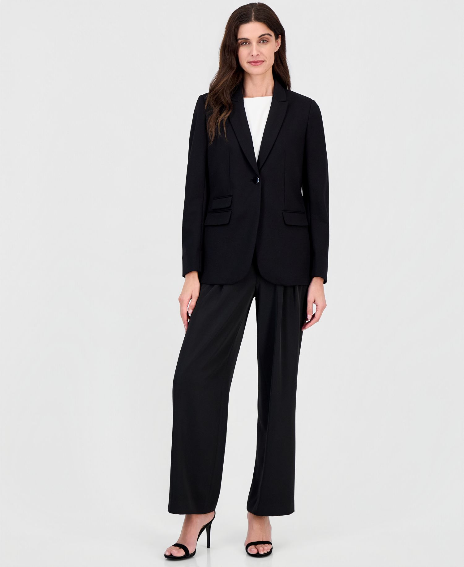 Petite Triple-Pocket One-Button Jacket