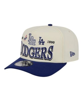 Men's Cream Los Angeles Dodgers Throwback Tri-Hit A-Frame 9FIFTY Adjustable Hat