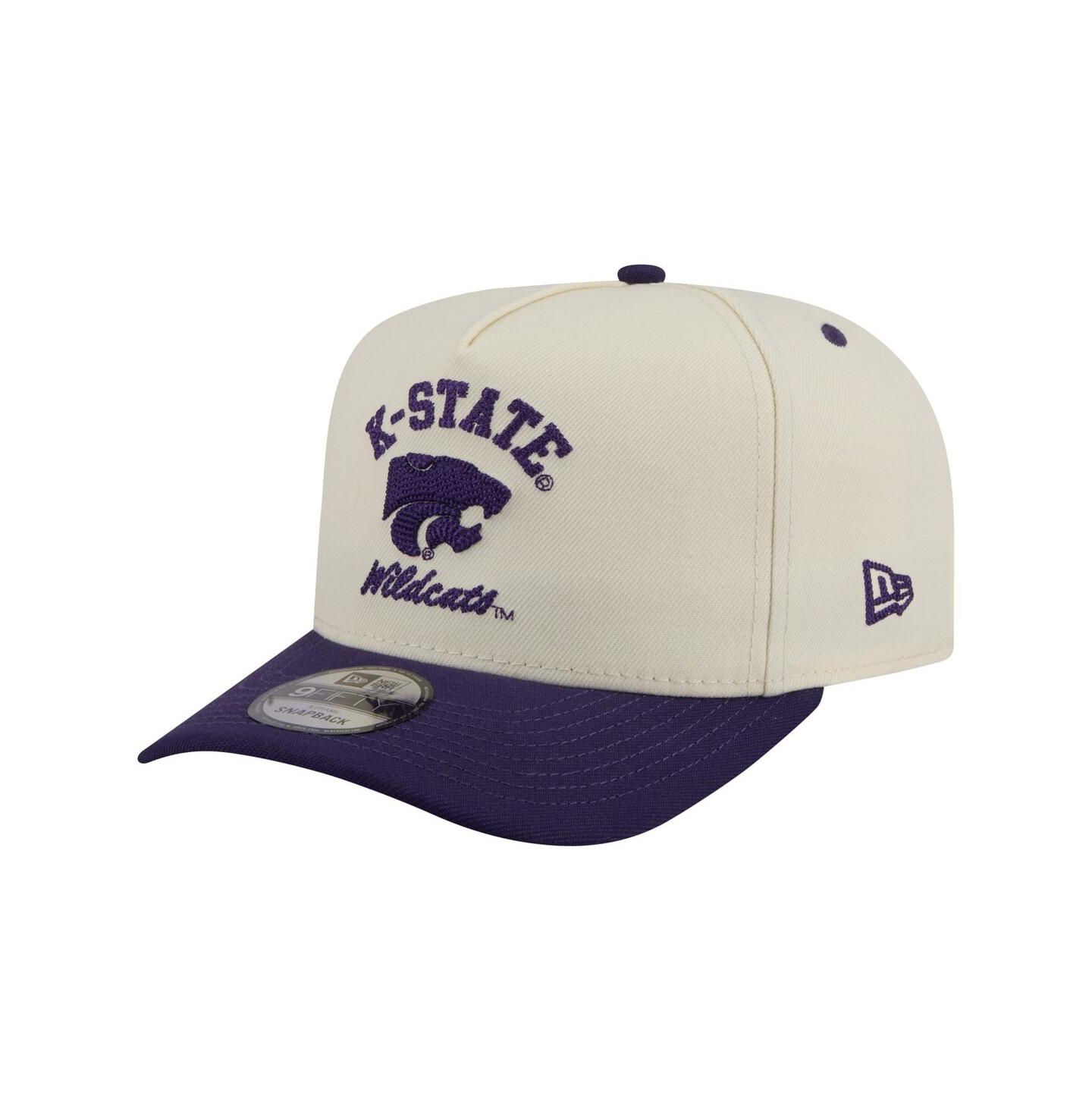 Мужская кепка New Era Cream/Purple Kansas State Wildcats Two-Tone Arched 9FIFTY Snapback Hat — фото 3