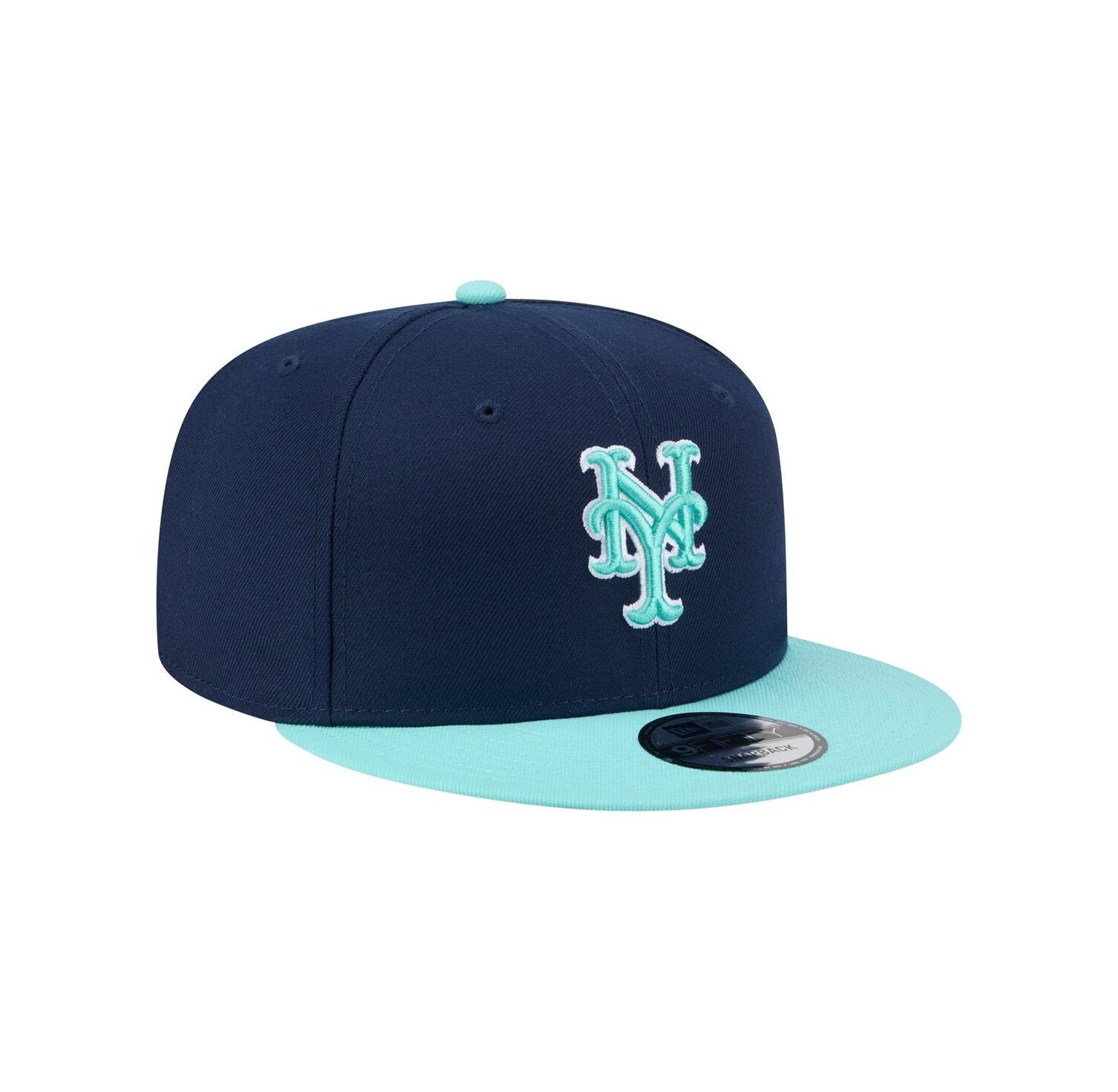 Men's Navy/Turquoise New York Mets Two-Tone Color Pack 9FIFTY Snapback Hat