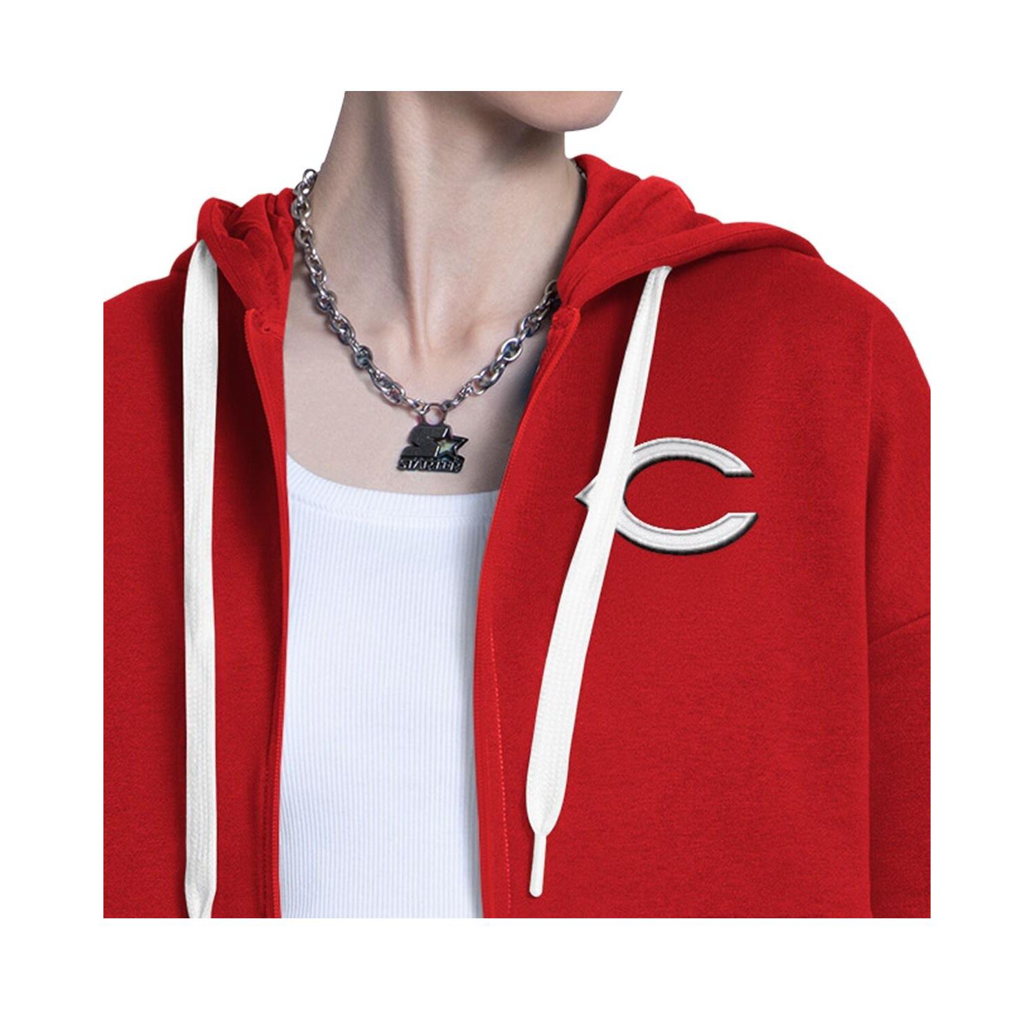 Women's Red/Heather Gray Cincinnati Reds Wishbone Full-Zip Hoodie