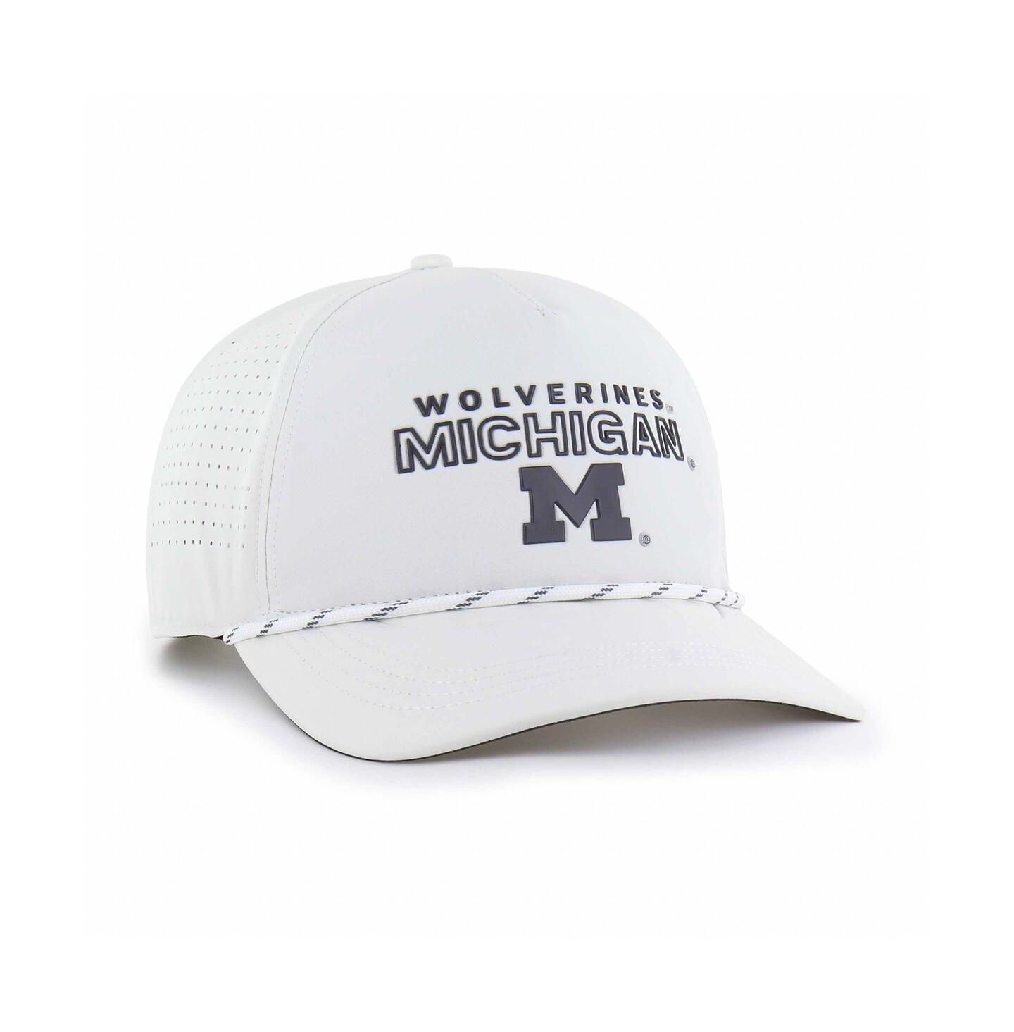 Мужская кепка '47 Brand White Michigan Wolverines Forward Vent Hitch Rope Adjustable Hat — фото 2
