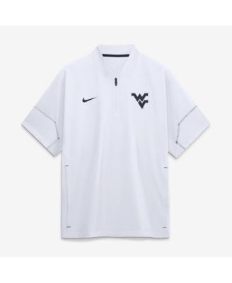 Men's White West Virginia Mountaineers 2026 Sideline Short Sleeve Quarter-Zip Coach Jacket
