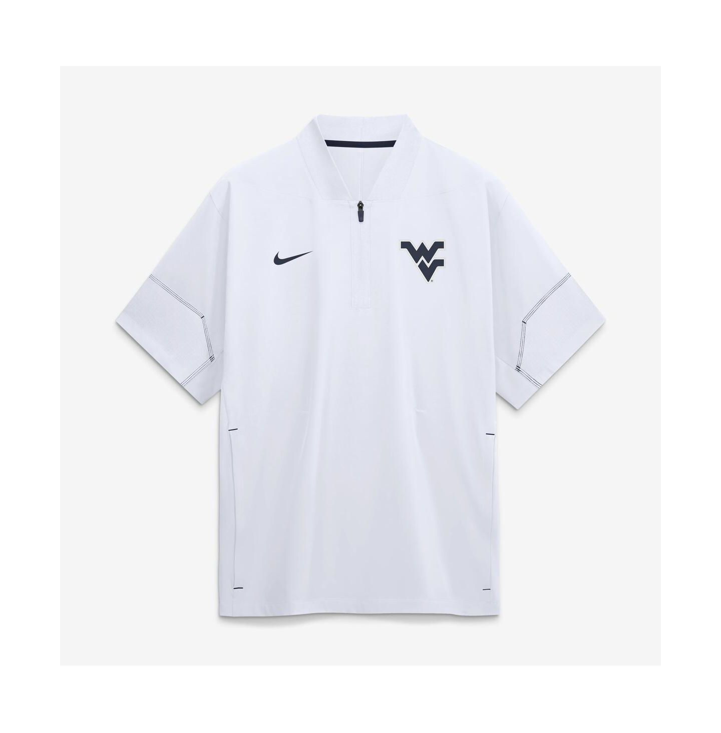 Мужская куртка Nike White West Virginia Mountaineers 2026 Sideline Short Sleeve Quarter-Zip Coach — фото 1