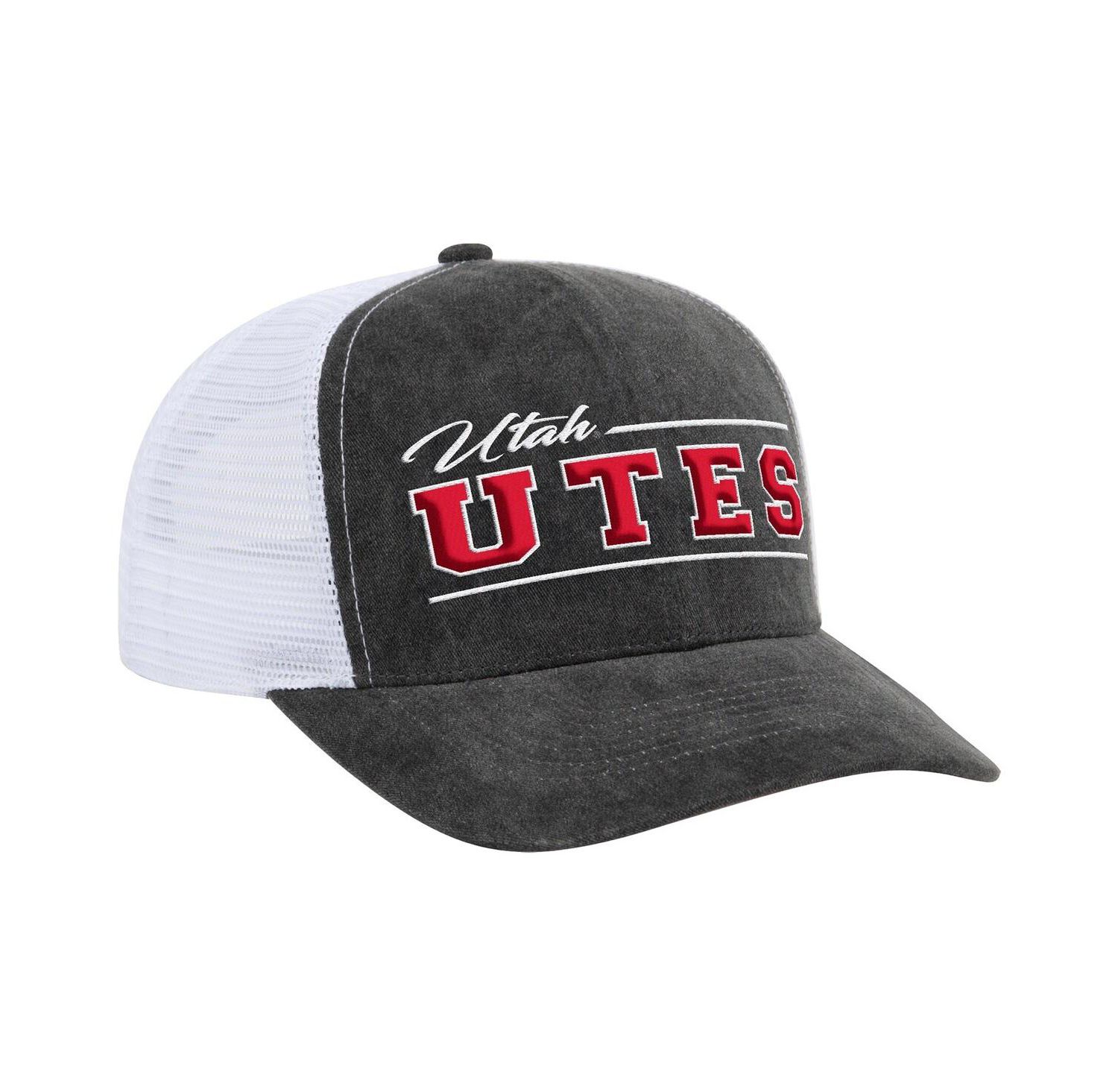 Men's and Women's Gray Utah Utes Billy 2400 Adjustable Trucker Hat