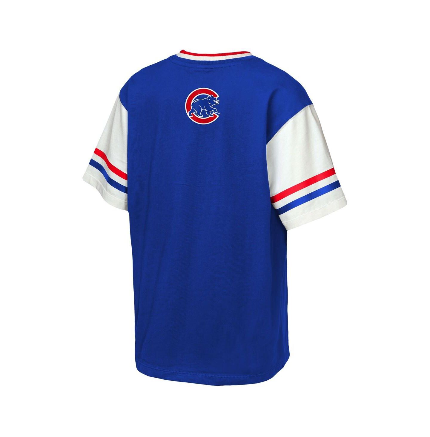 Детская футболка Outerstuff Royal Chicago Cubs Big League Base Runner Ringer — фото 3