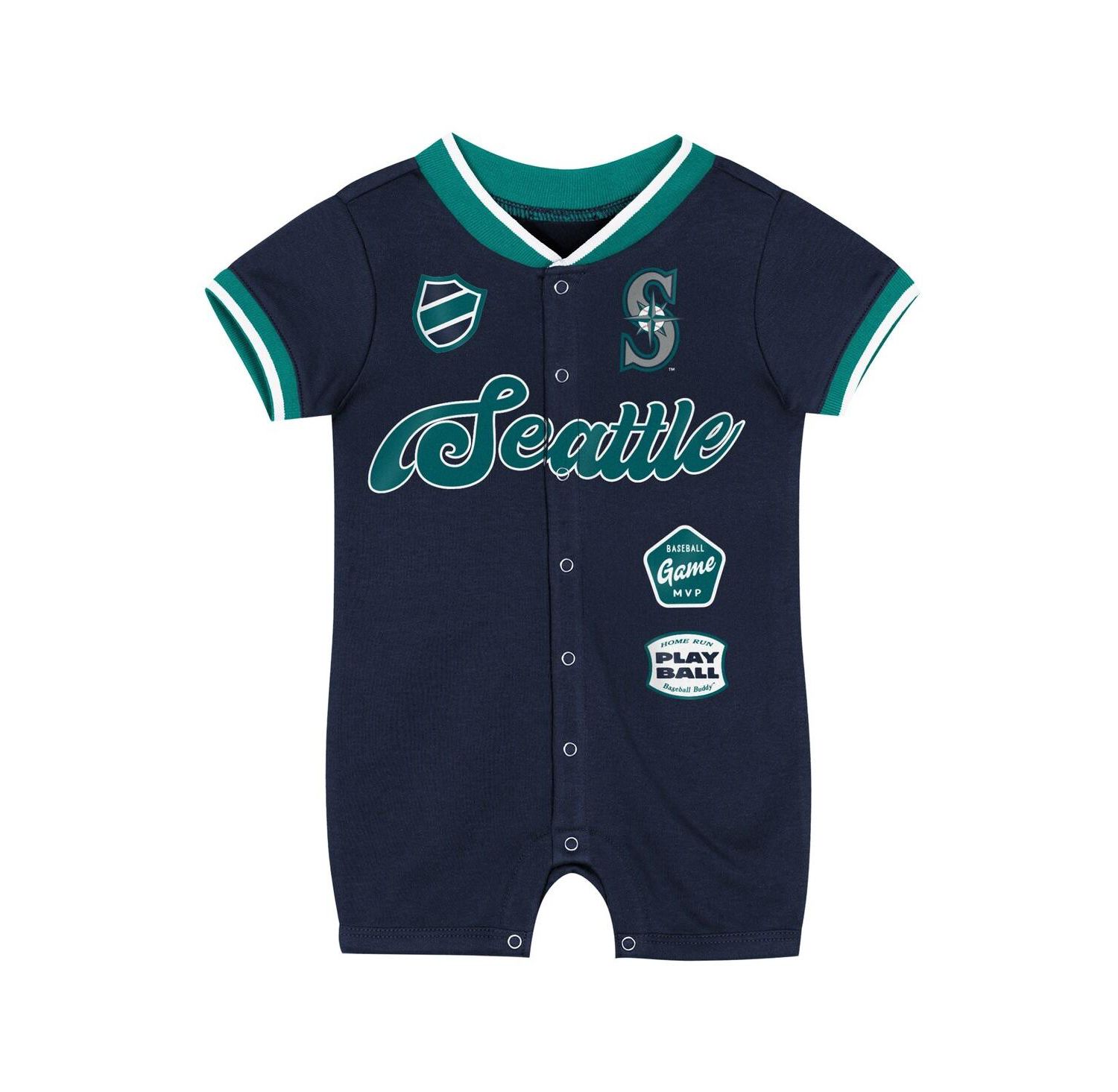 Baby Boys and Girls Navy Seattle Mariners Pinch Coverall