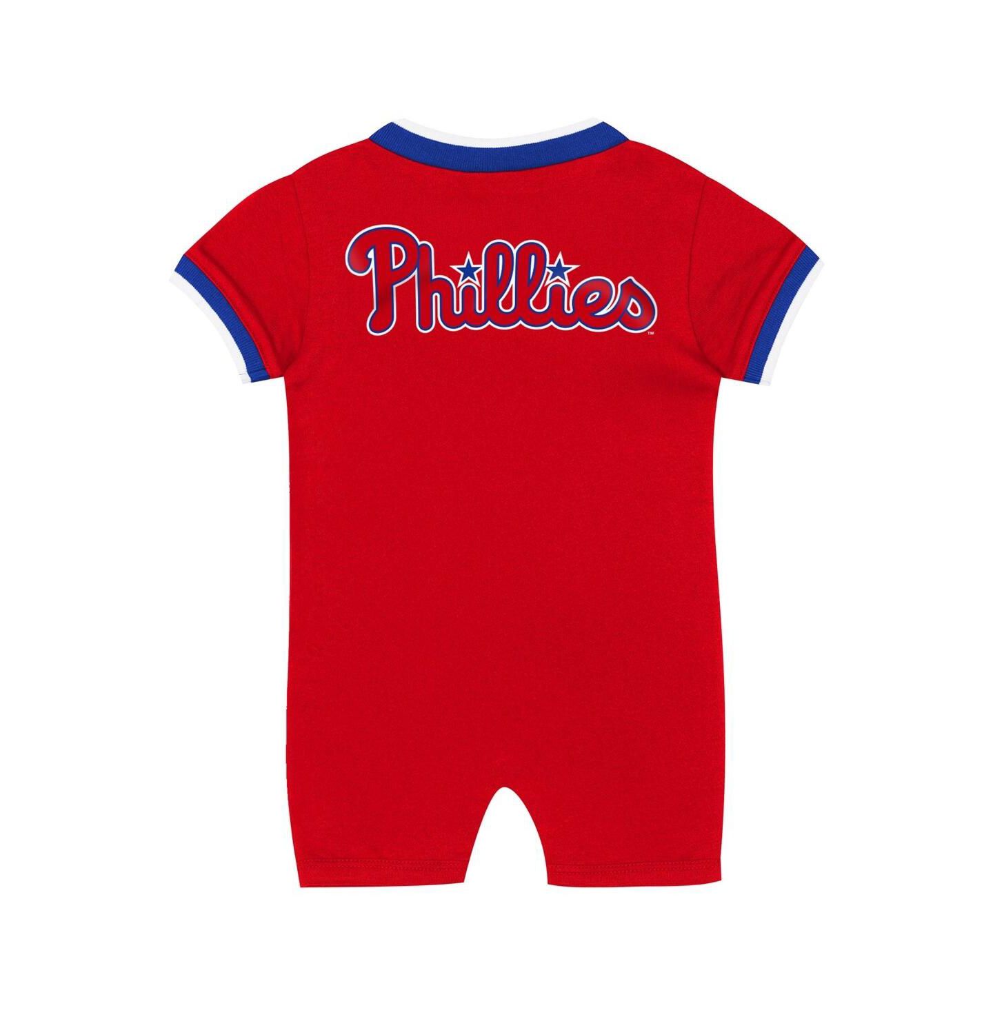 Комбинезон Outerstuff Red Philadelphia Phillies Pinch Coverall для малышей — фото 3