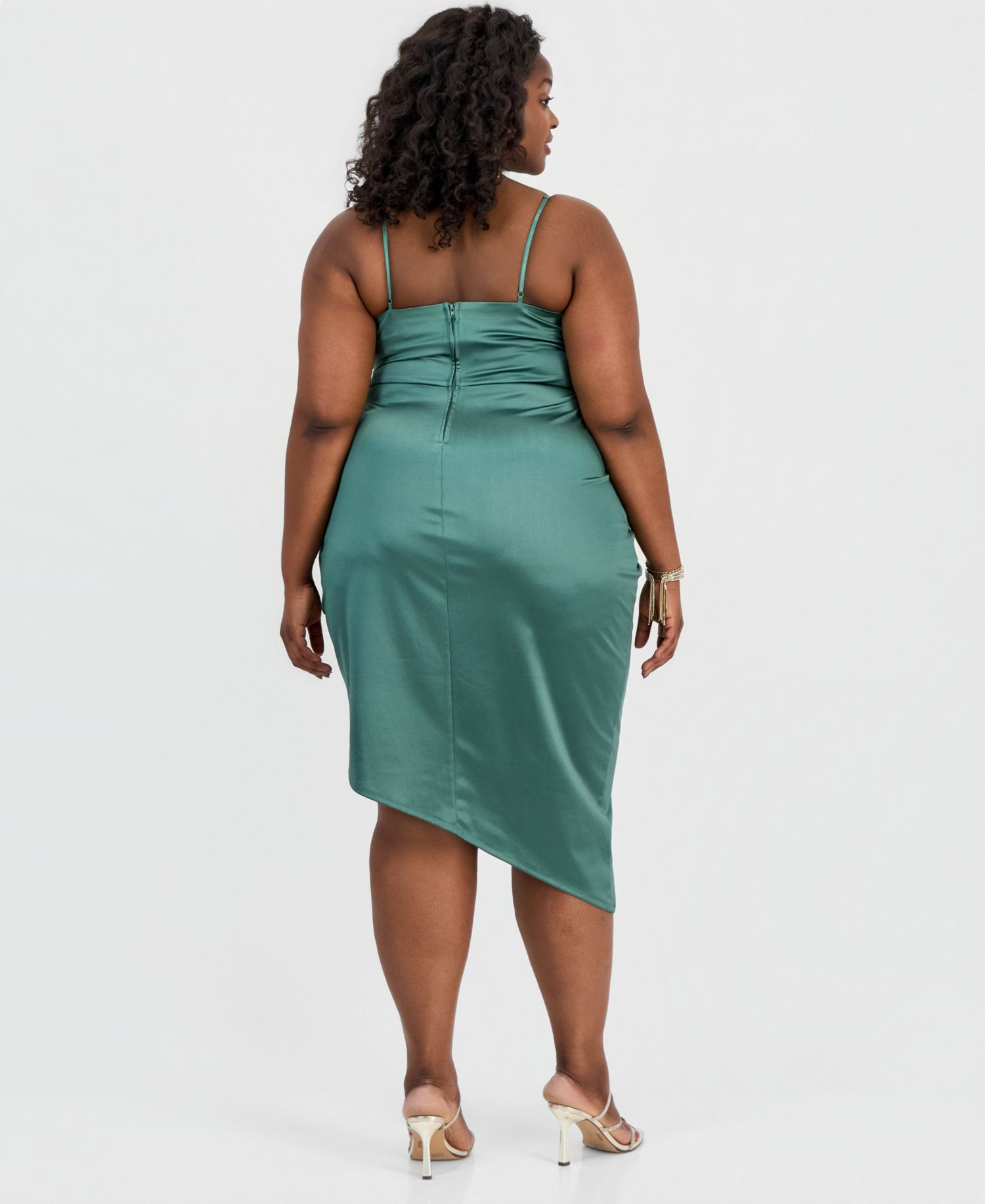 Trendy Plus Size Asymmetric Sleeveless Bodycon Dress