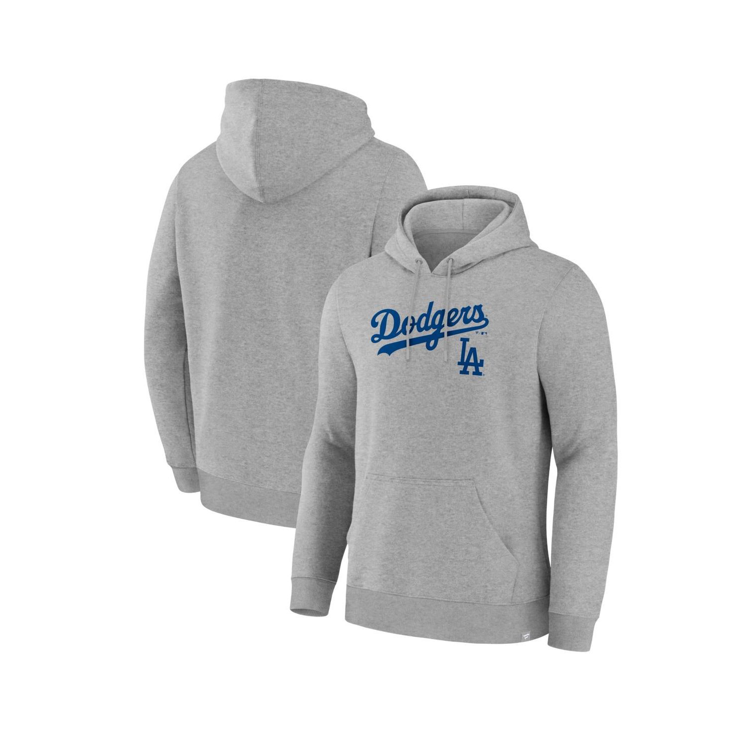 Men's Heather Gray Los Angeles Dodgers Lock-Up Legacy Hoodie