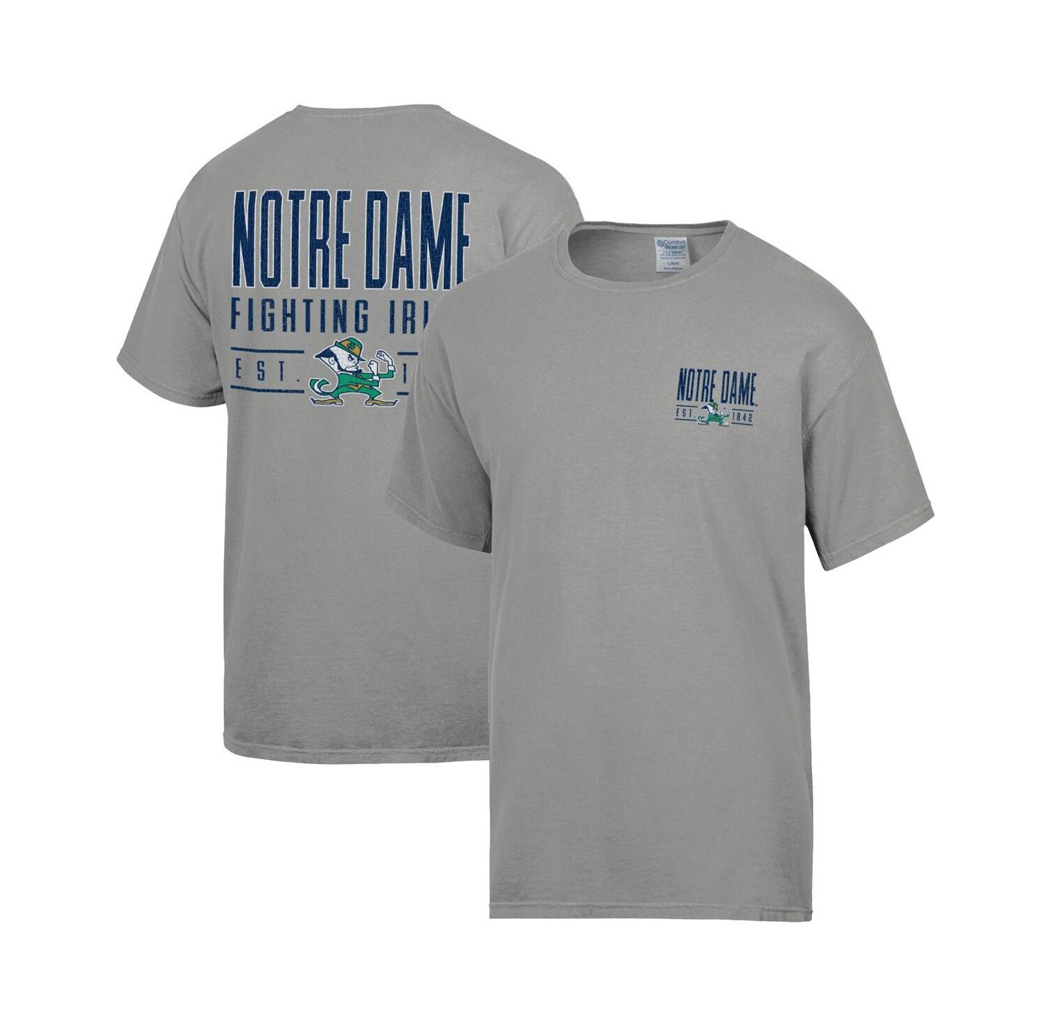 Men's Gray Notre Dame Fighting Irish Big Name T-Shirt