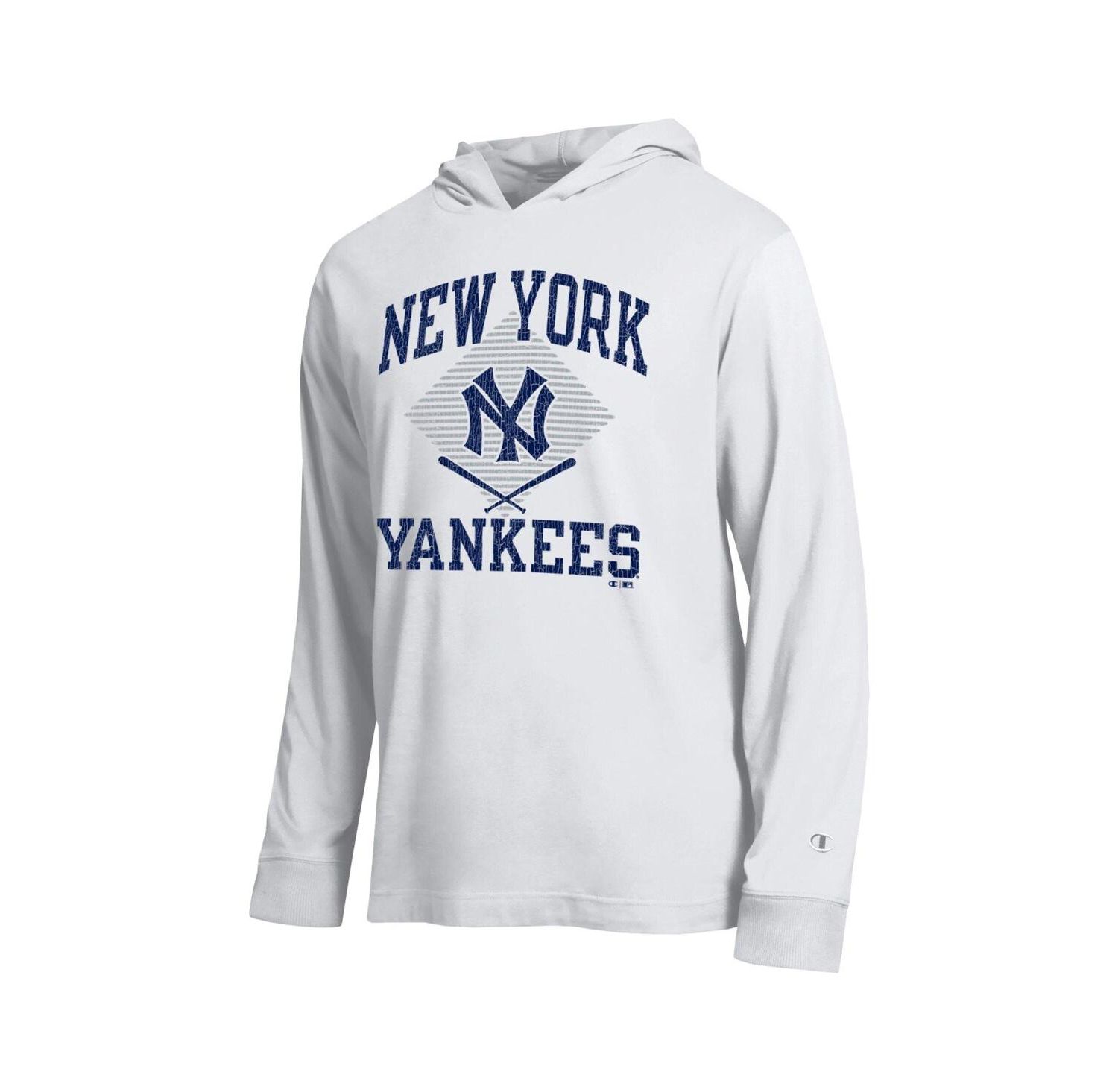 Men's White New York Yankees Cooperstown Hooded Long-Sleeve T-Shirt