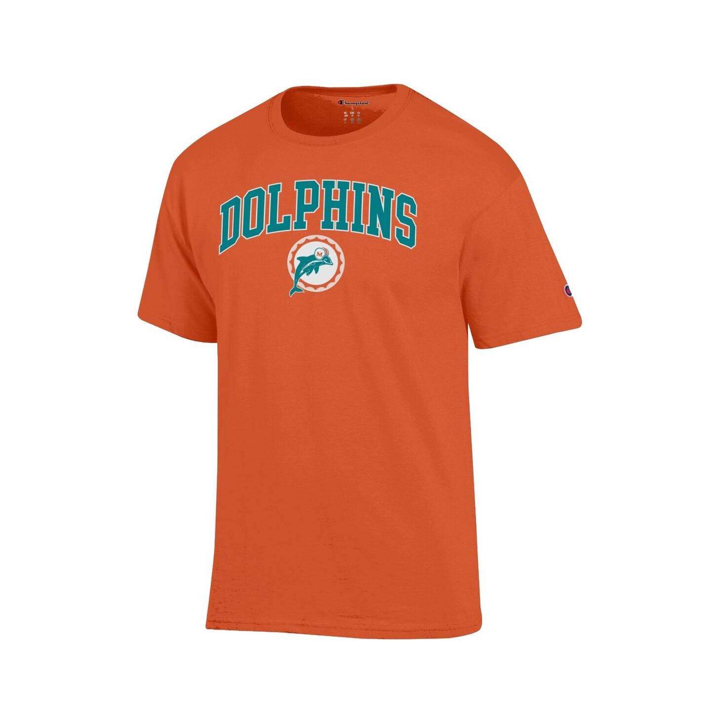 Мужская футболка Champion Orange Miami Dolphins Arch Over Logo — фото 2