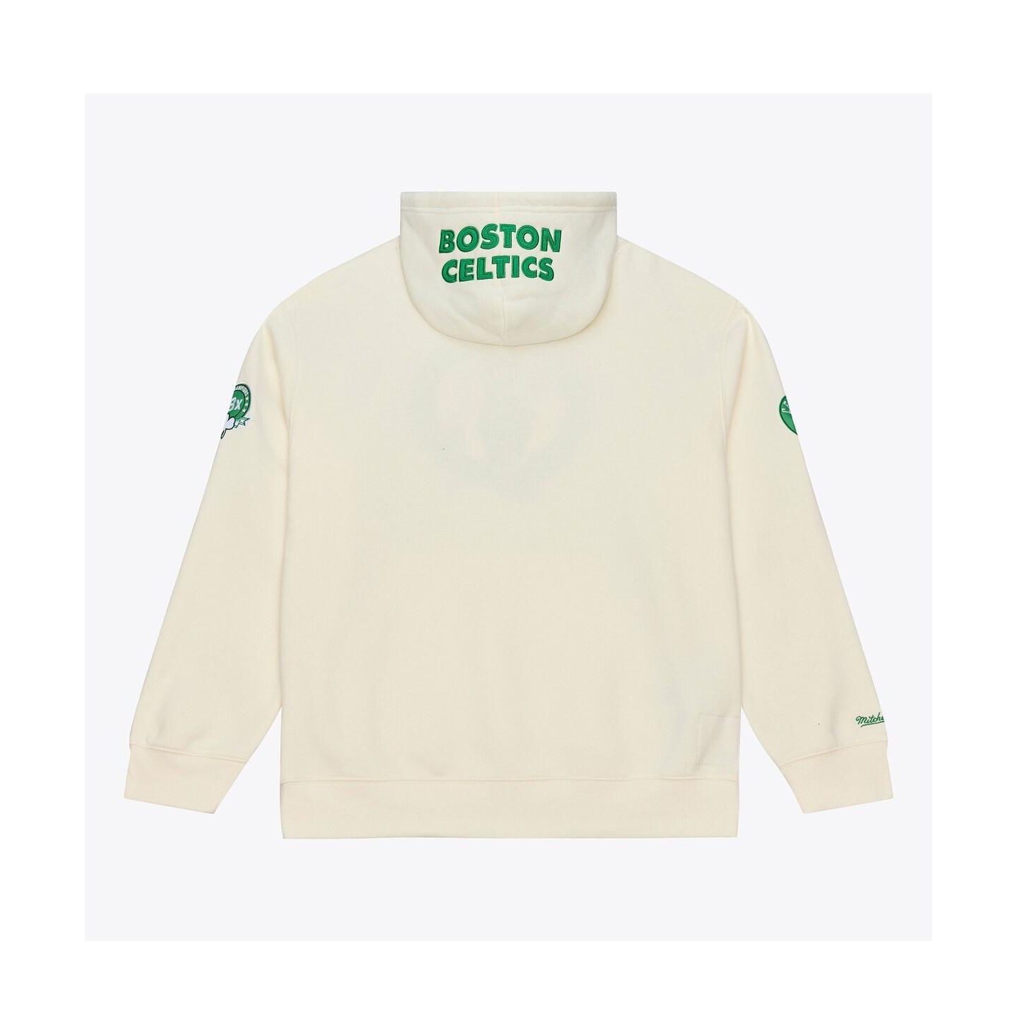 Мужское флисовое худи Mitchell & Ness Boston Celtics Hardwood Classics, Cream — фото 2