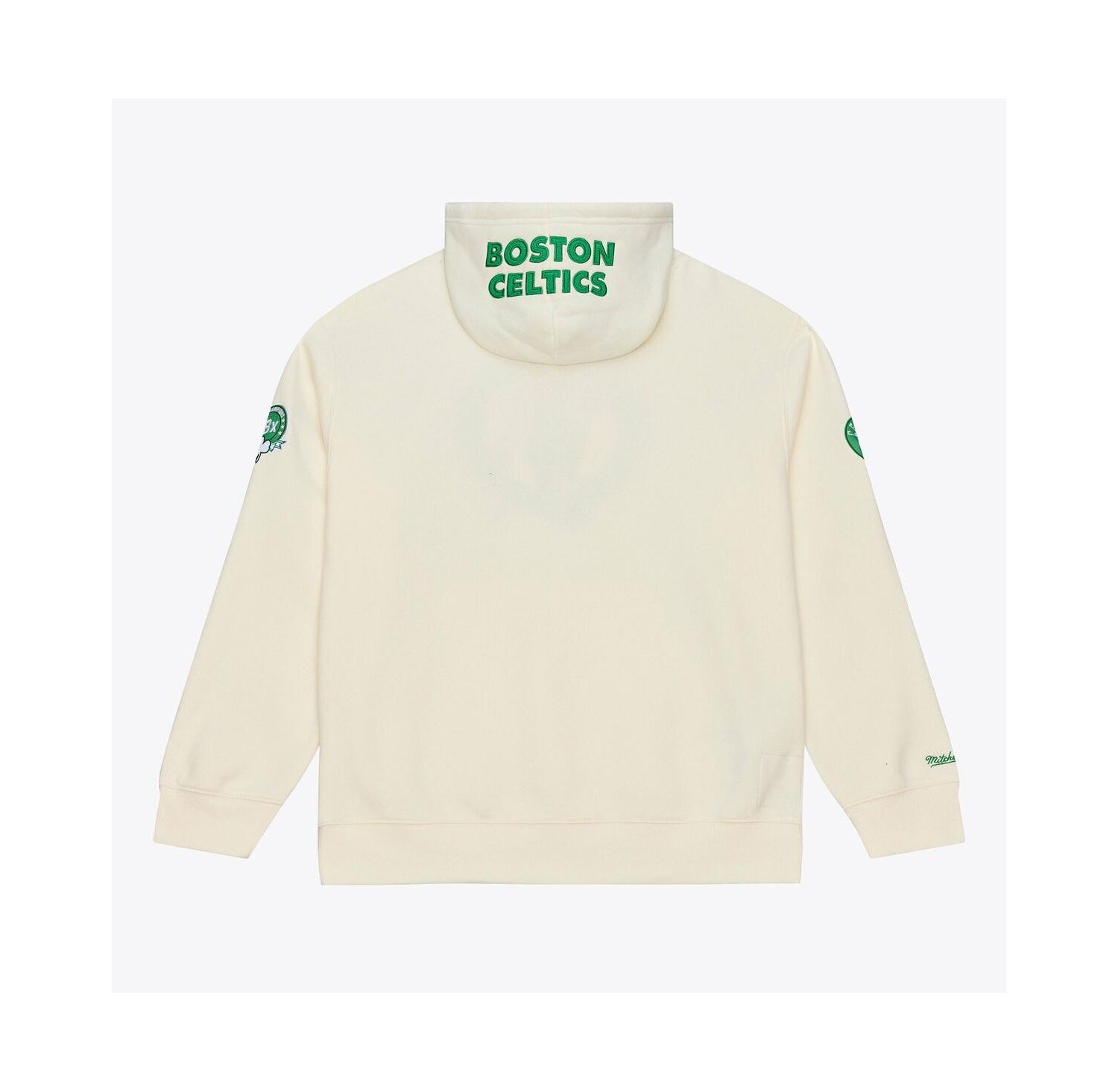 Men's Cream Boston Celtics Hardwood Classics Chainstitch Premium Fleece Hoodie