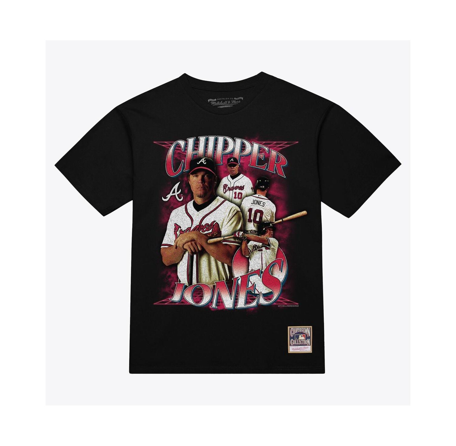 Men's Chipper Jones Black Atlanta Braves Legendary Collage Player T-Shirt