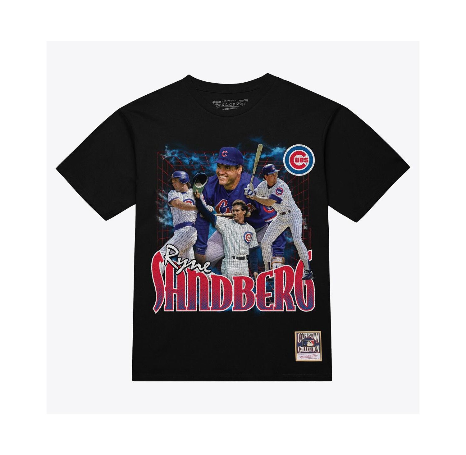 Men's Ryne Sandberg Black Chicago Cubs Legendary Collage Player T-Shirt